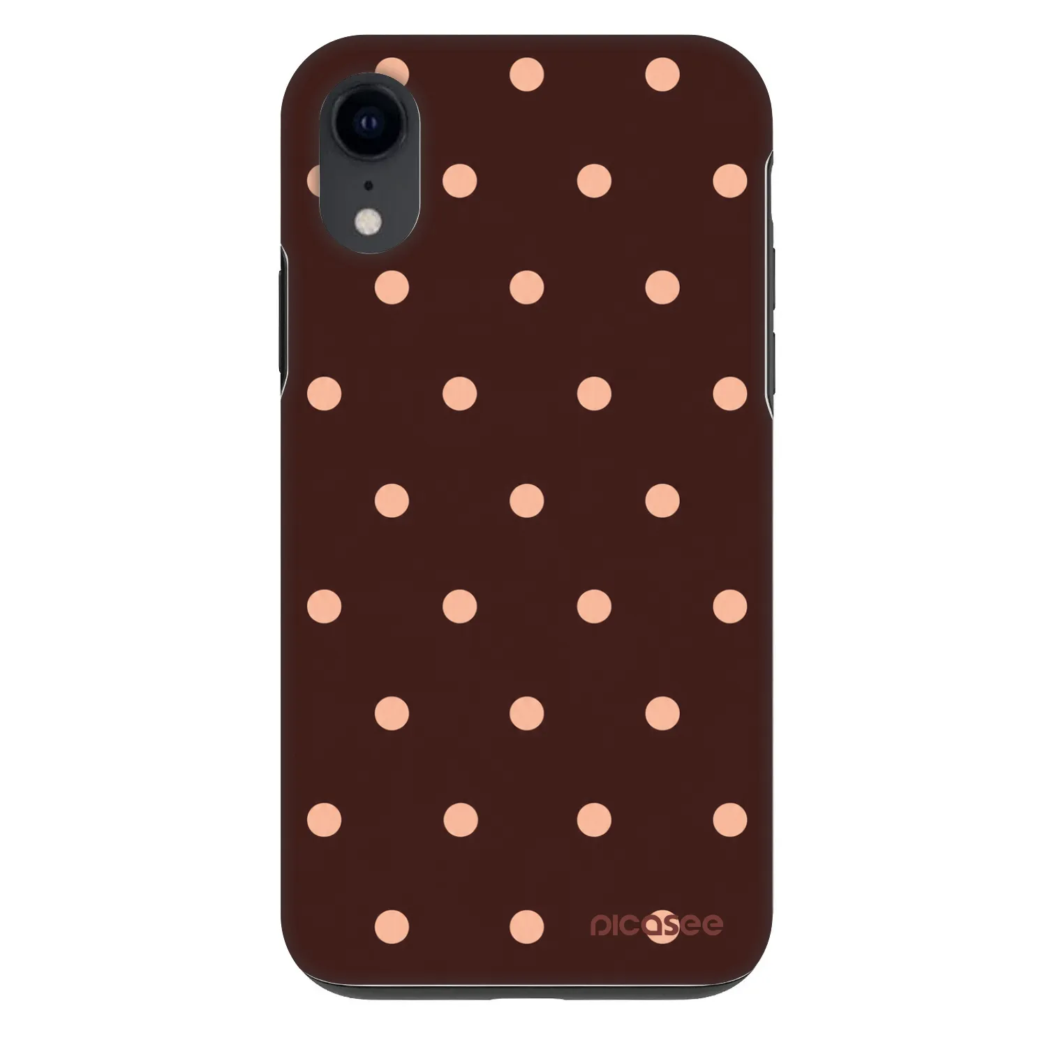 Picasee Fashion Case pentru Apple iPhone XR - Peach Dots & Chocolate