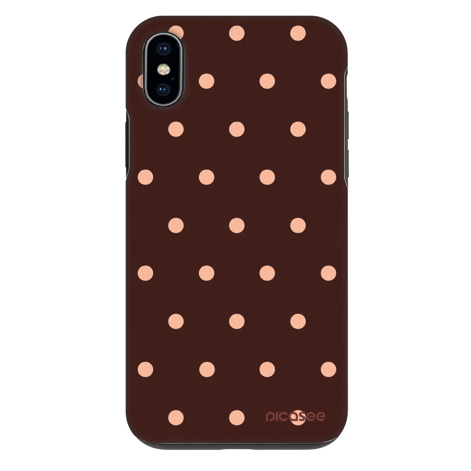 Picasee Fashion Case pentru Apple iPhone XS Max - Peach Dots & Chocolate