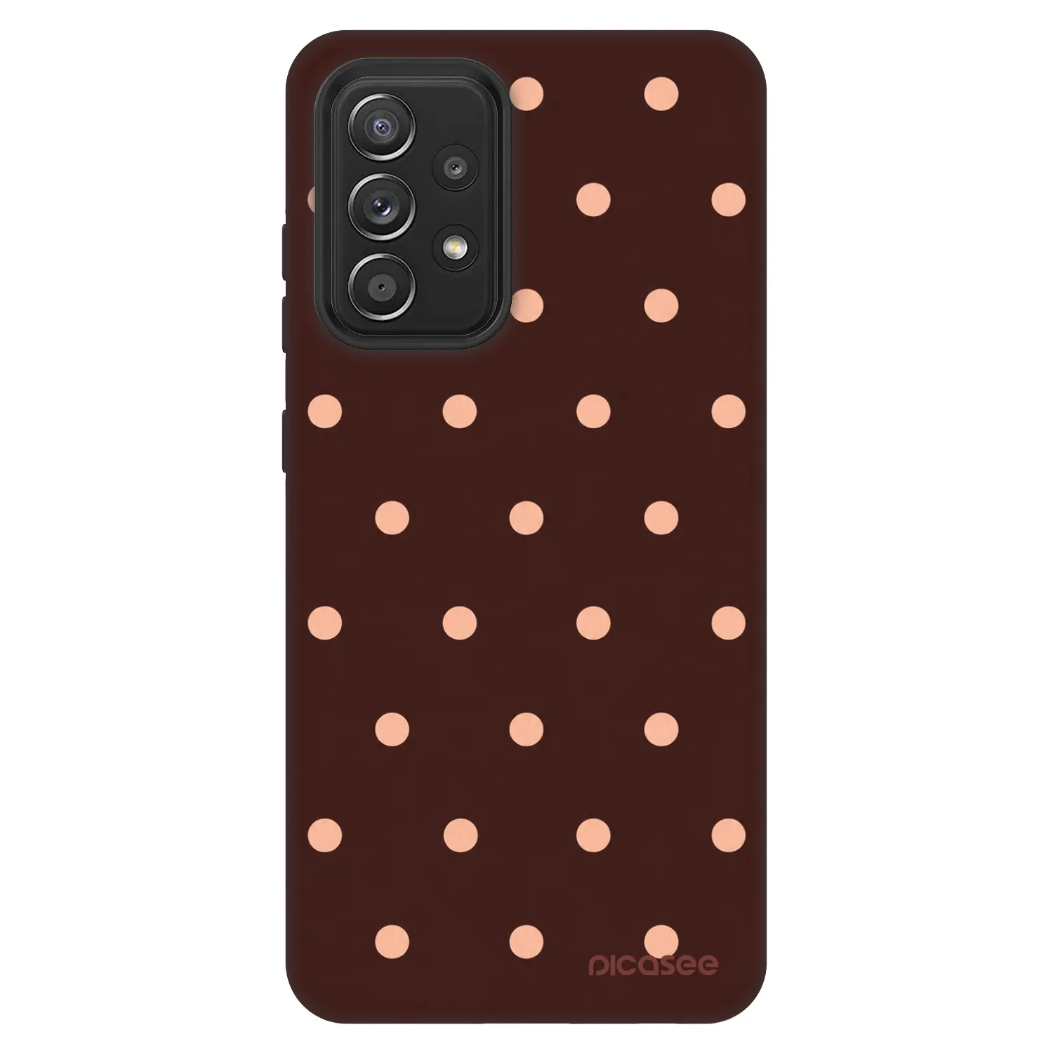 Picasee Fashion Case pentru Samsung Galaxy A52s 5G A528B - Peach Dots & Chocolate