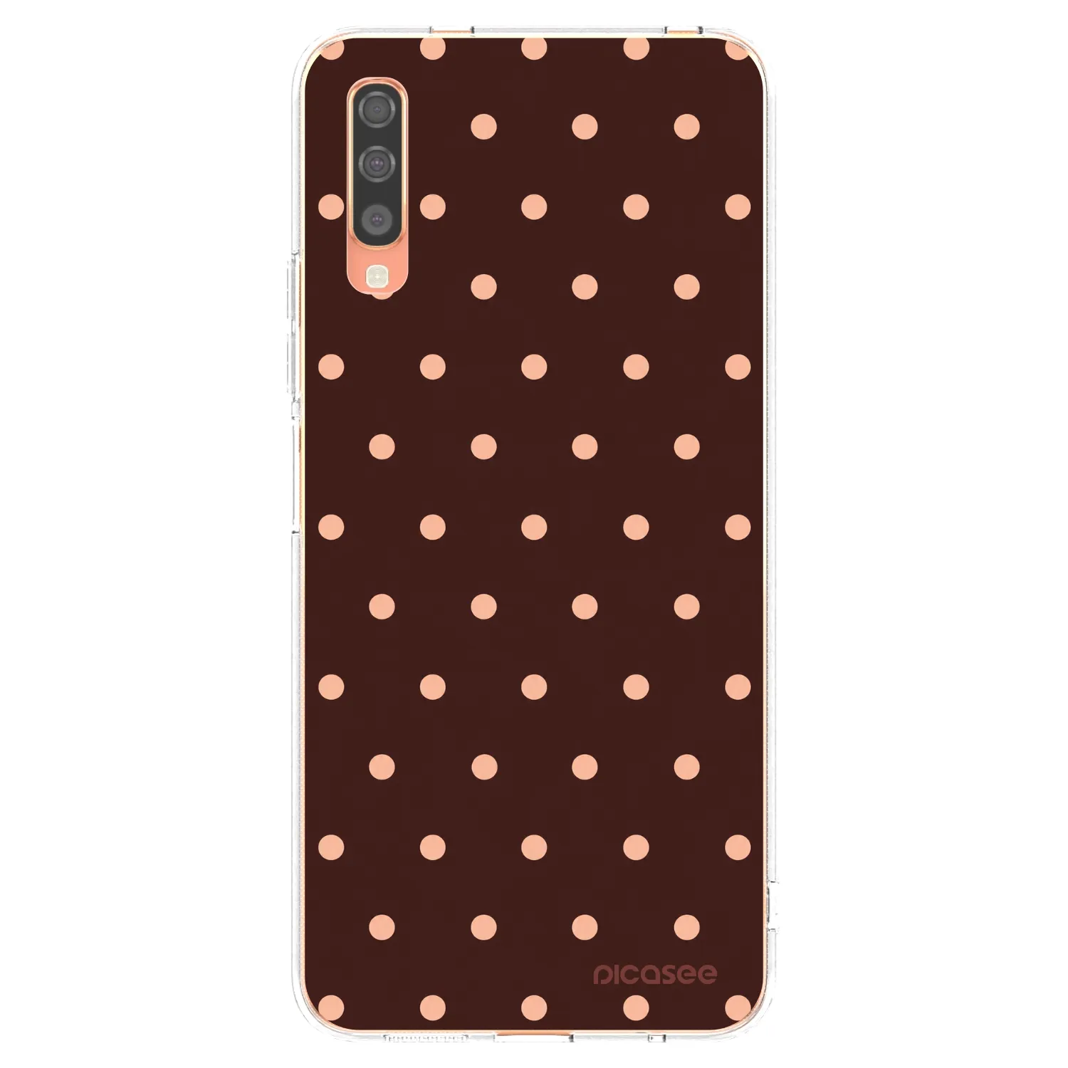 Picasee husă transparentă din silicon pentru Samsung Galaxy A70 A705F - Peach Dots & Chocolate