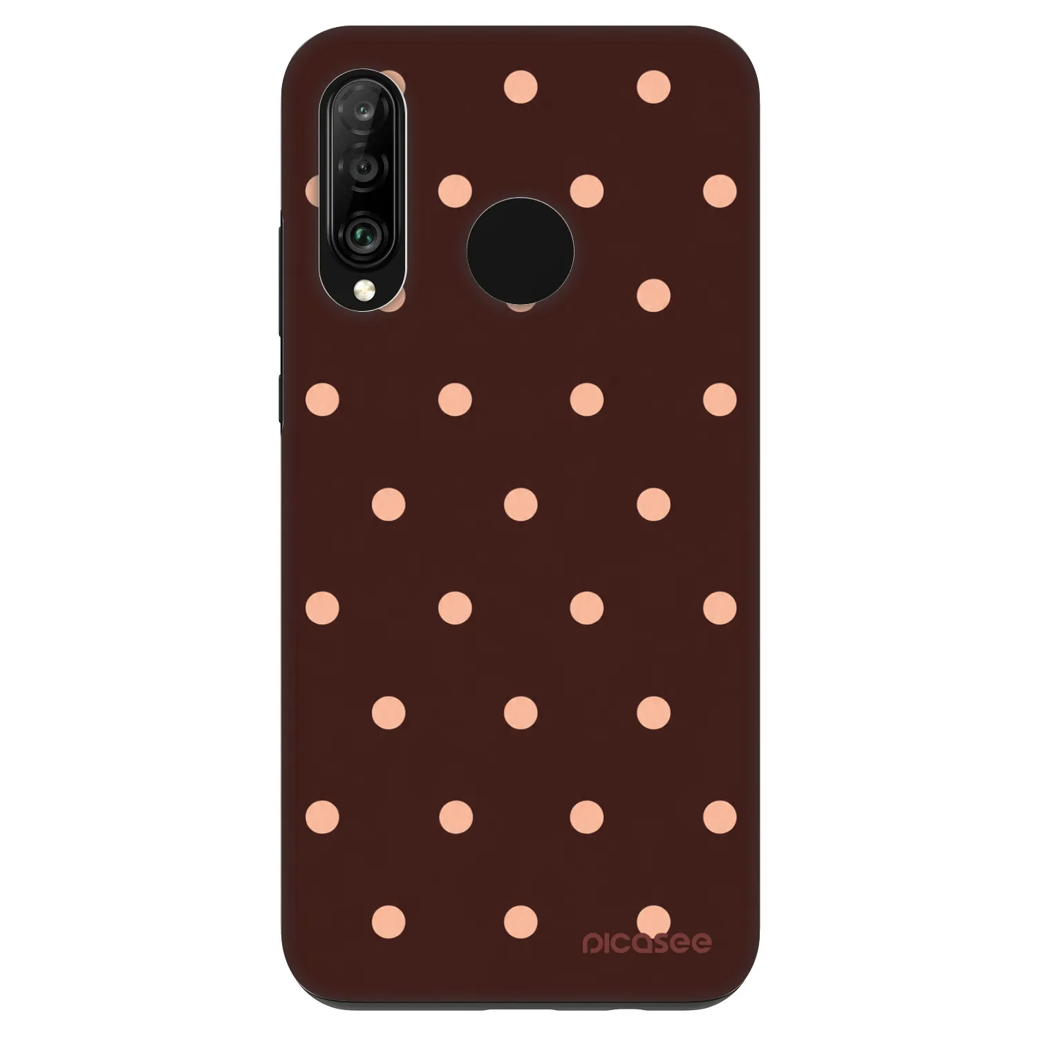 Picasee Fashion Case pentru Huawei P30 Lite - Peach Dots & Chocolate