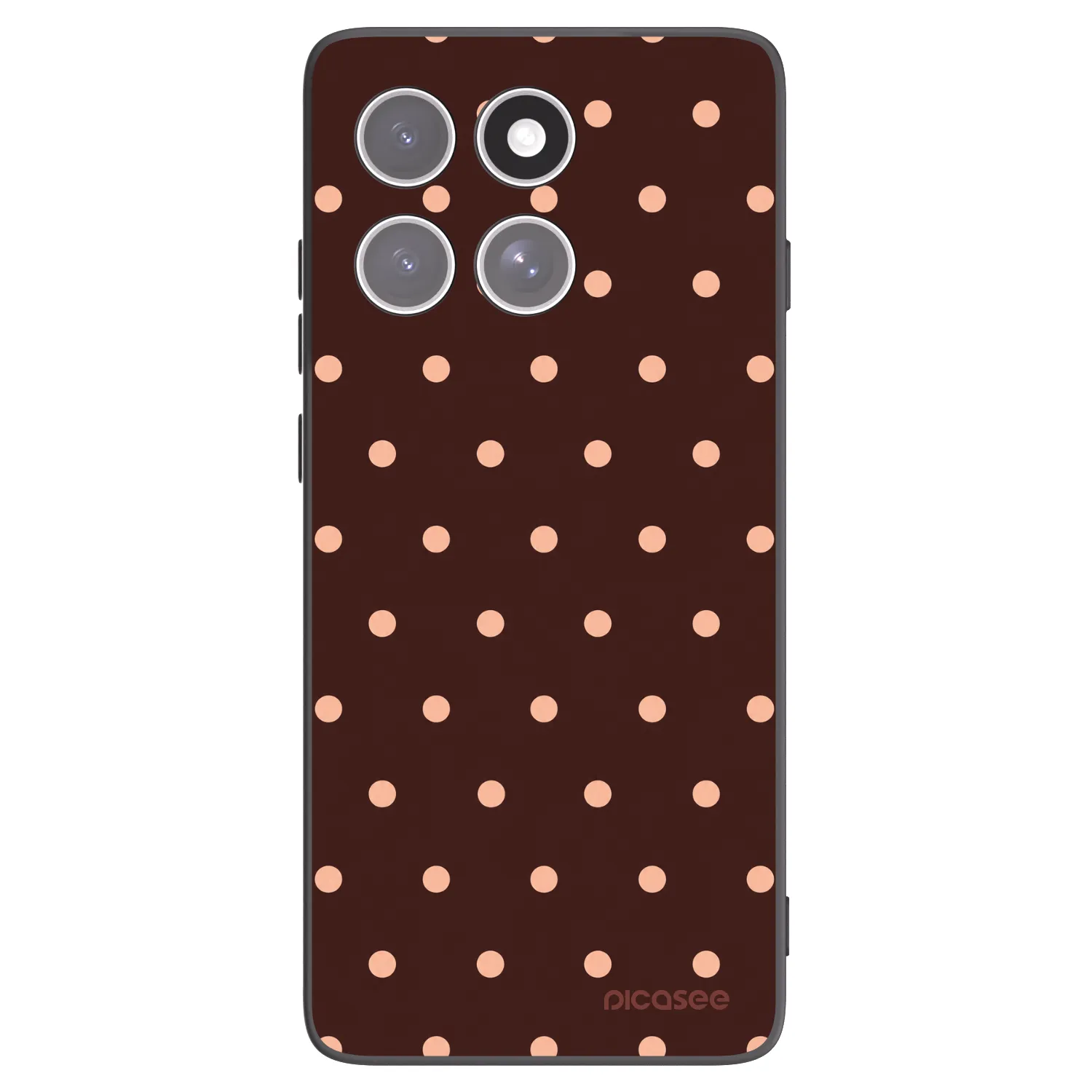 Picasee husă neagră din silicon pentru Motorola Edge 60 Pro - Peach Dots & Chocolate
