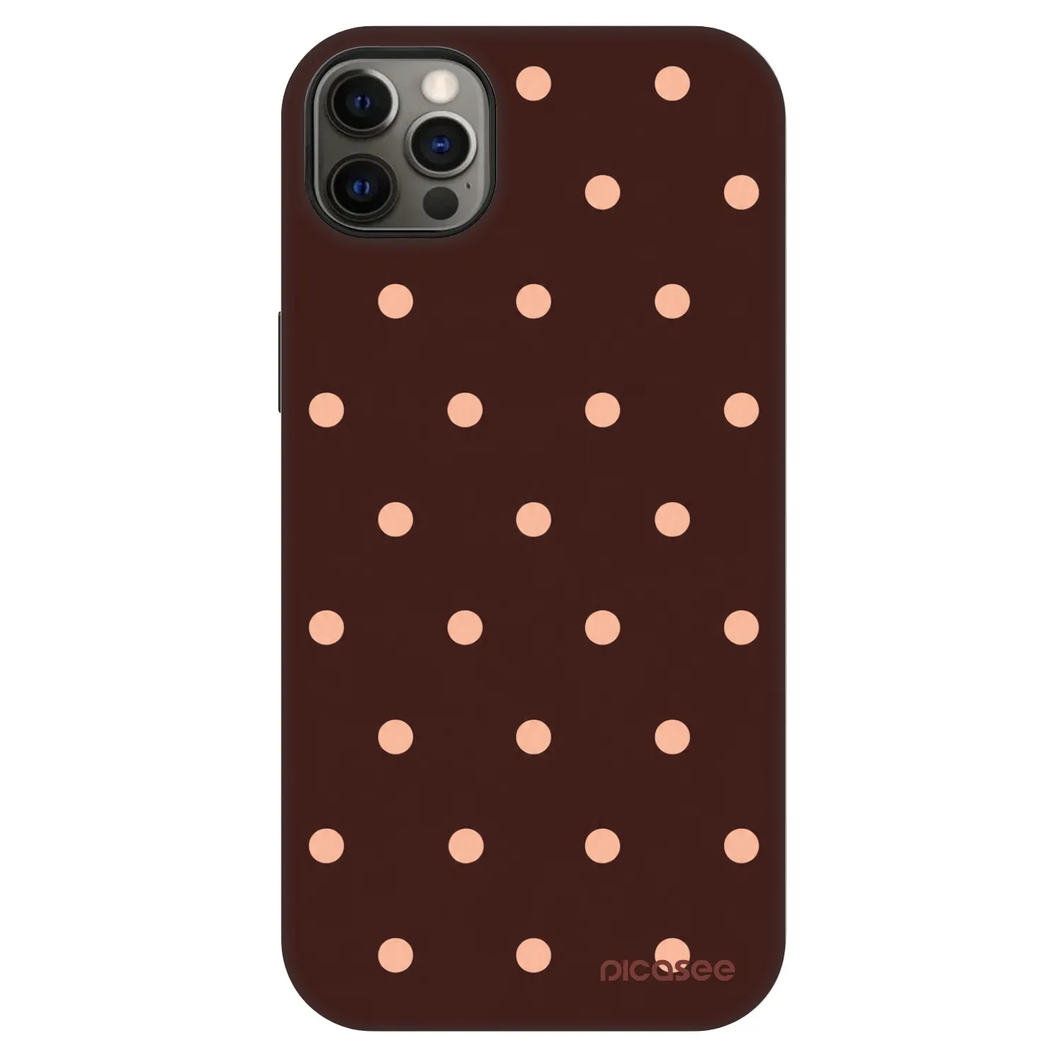Picasee Fashion Case MagSafe pentru Apple iPhone 12 Pro Max - Peach Dots & Chocolate