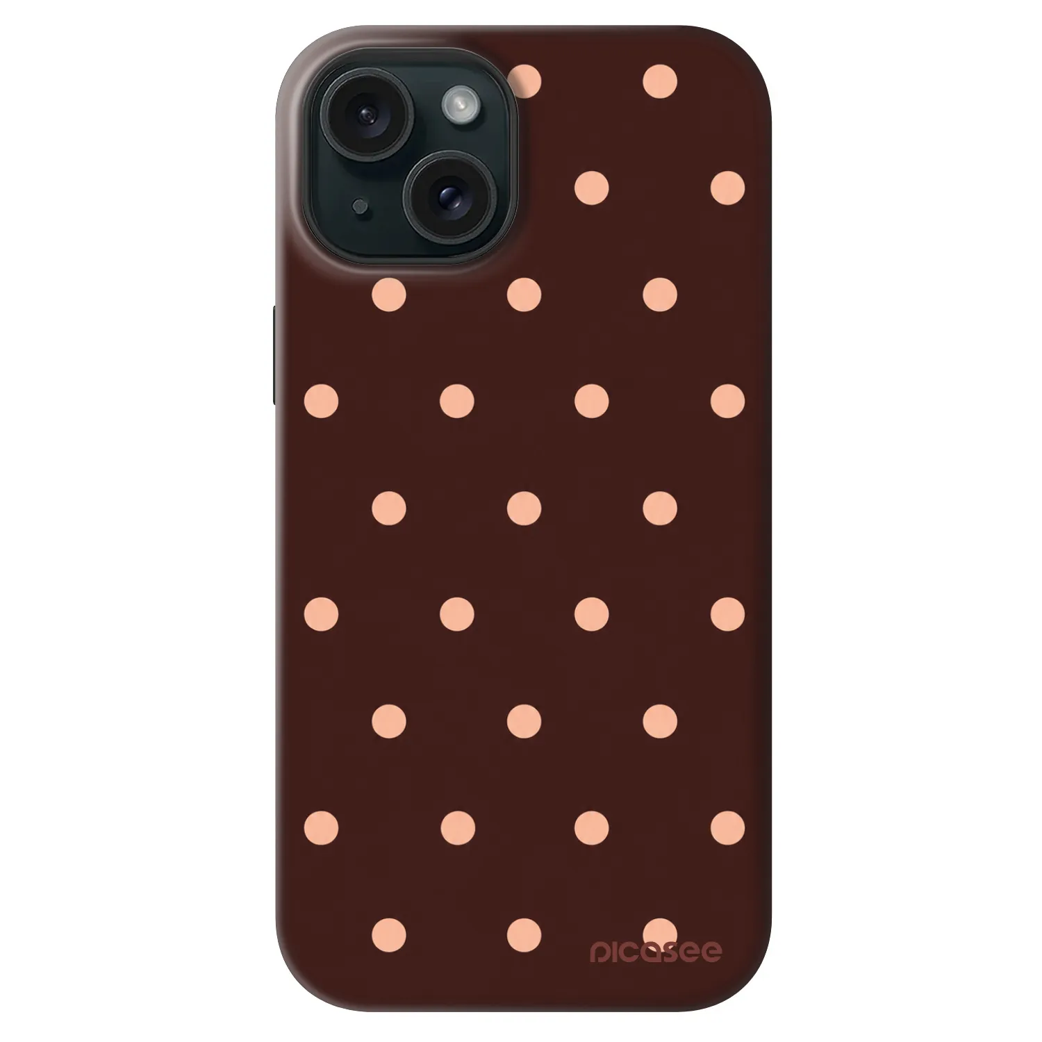 Picasee Fashion Case MagSafe pentru Apple iPhone 14 - Peach Dots & Chocolate