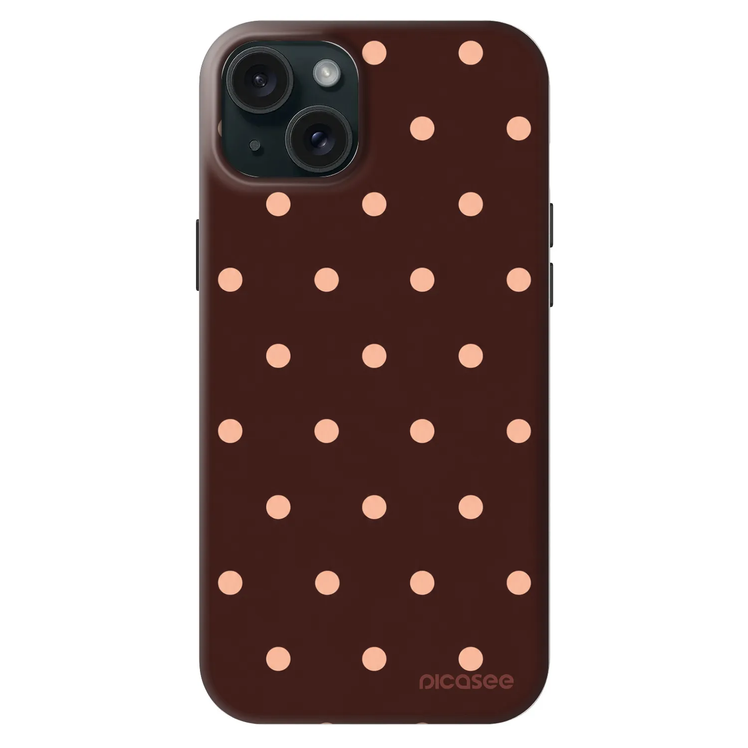 Picasee Fashion Case MagSafe pentru Apple iPhone 15 Plus - Peach Dots & Chocolate
