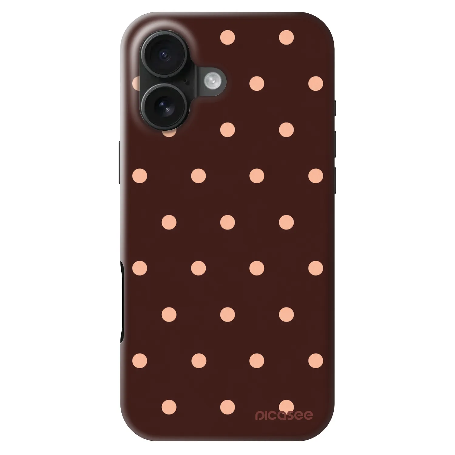 Picasee Fashion Case MagSafe pentru Apple iPhone 16 - Peach Dots & Chocolate