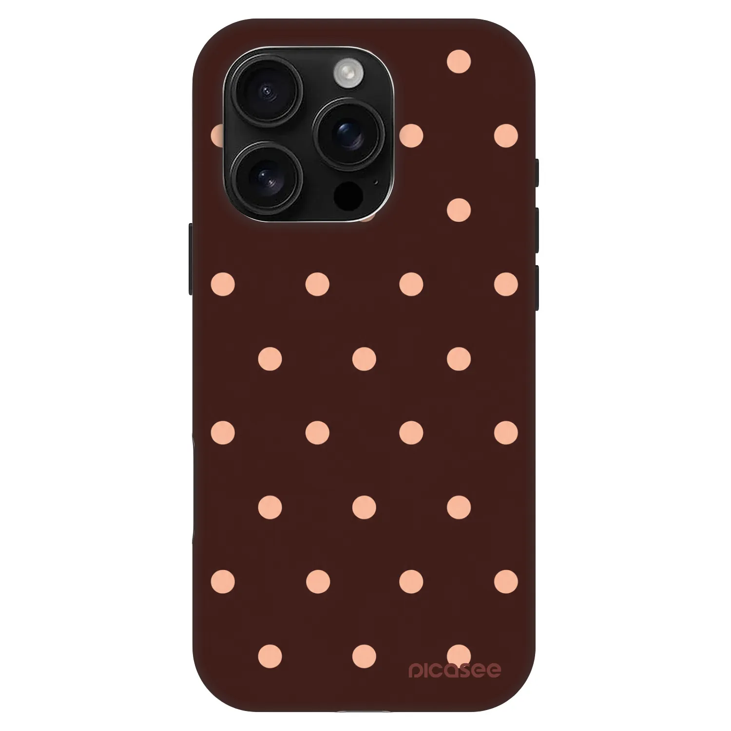 Picasee Fashion Case MagSafe pentru Apple iPhone 16 Pro - Peach Dots & Chocolate