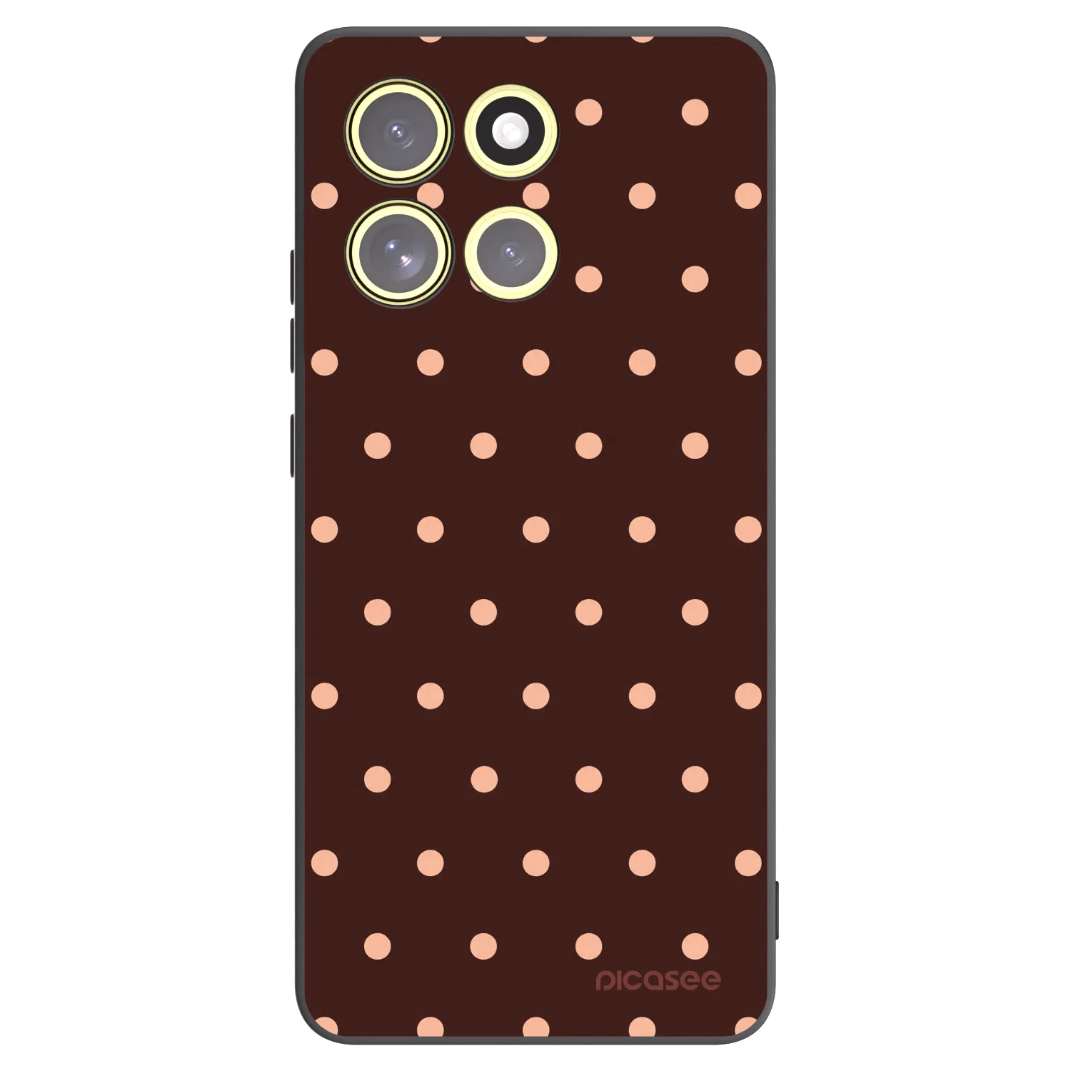 Picasee husă neagră din silicon pentru Motorola Moto G86 5G - Peach Dots & Chocolate
