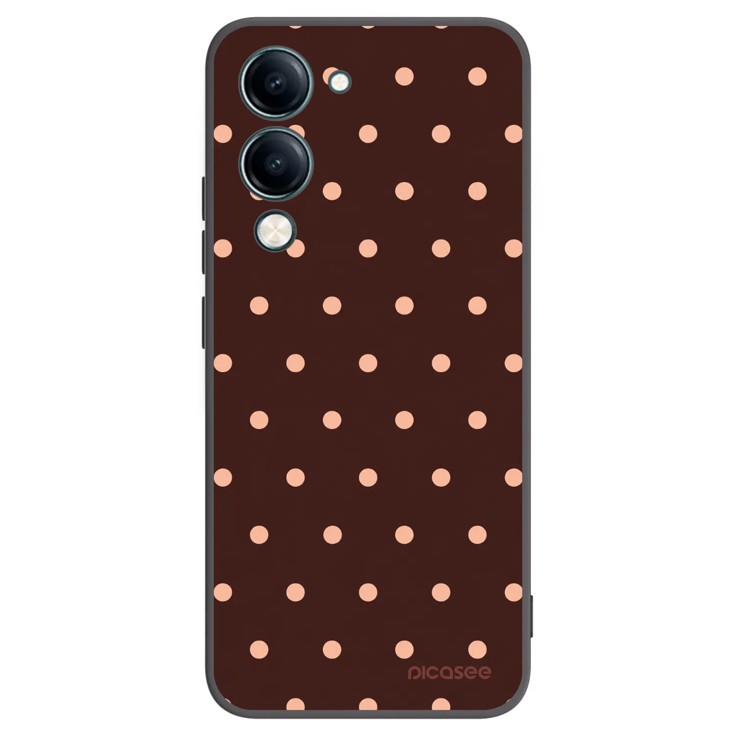 Picasee husă neagră din silicon pentru Vivo Y29s 5G - Peach Dots & Chocolate