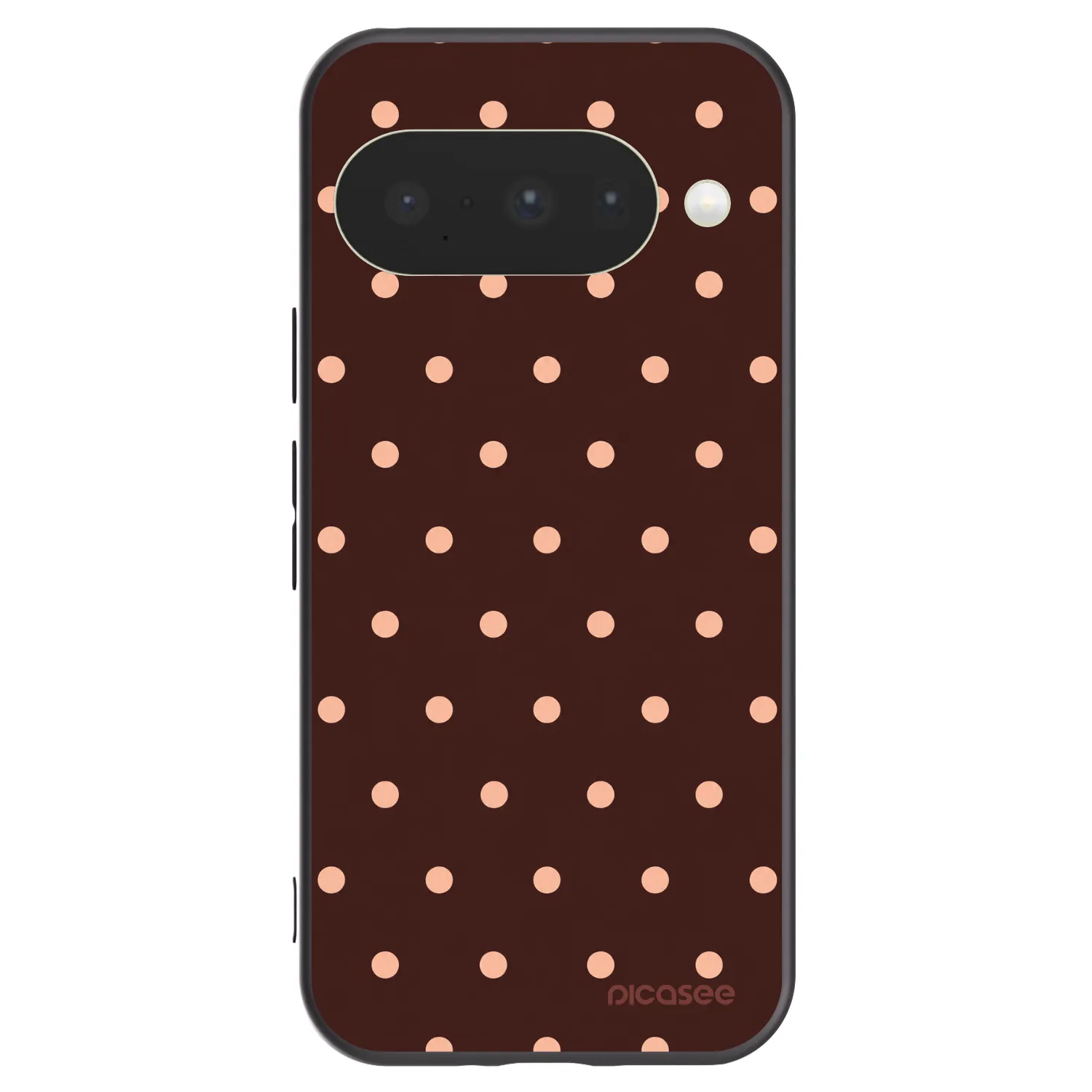 Picasee husă neagră din silicon pentru Google Pixel 10 - Peach Dots & Chocolate
