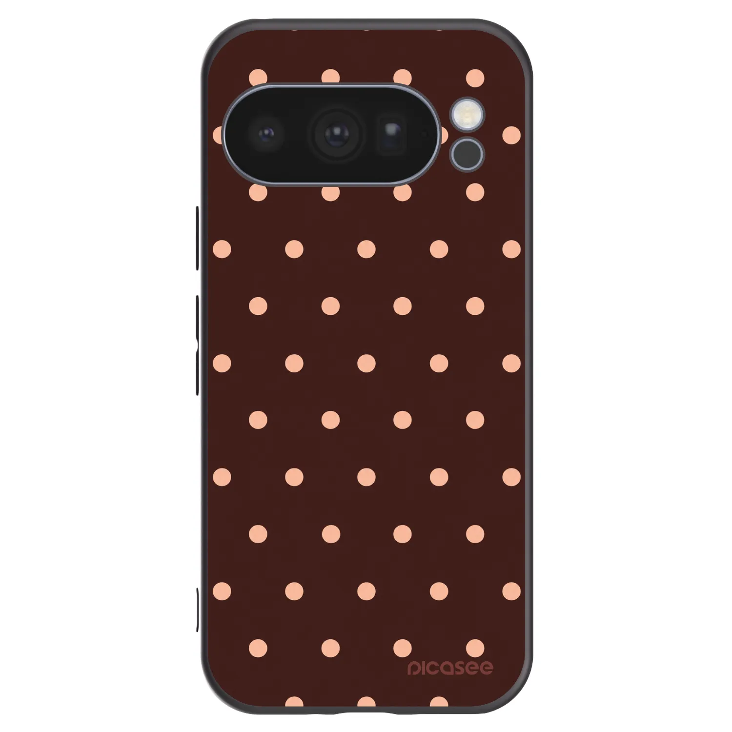Picasee husă neagră din silicon pentru Google Pixel 10 Pro - Peach Dots & Chocolate