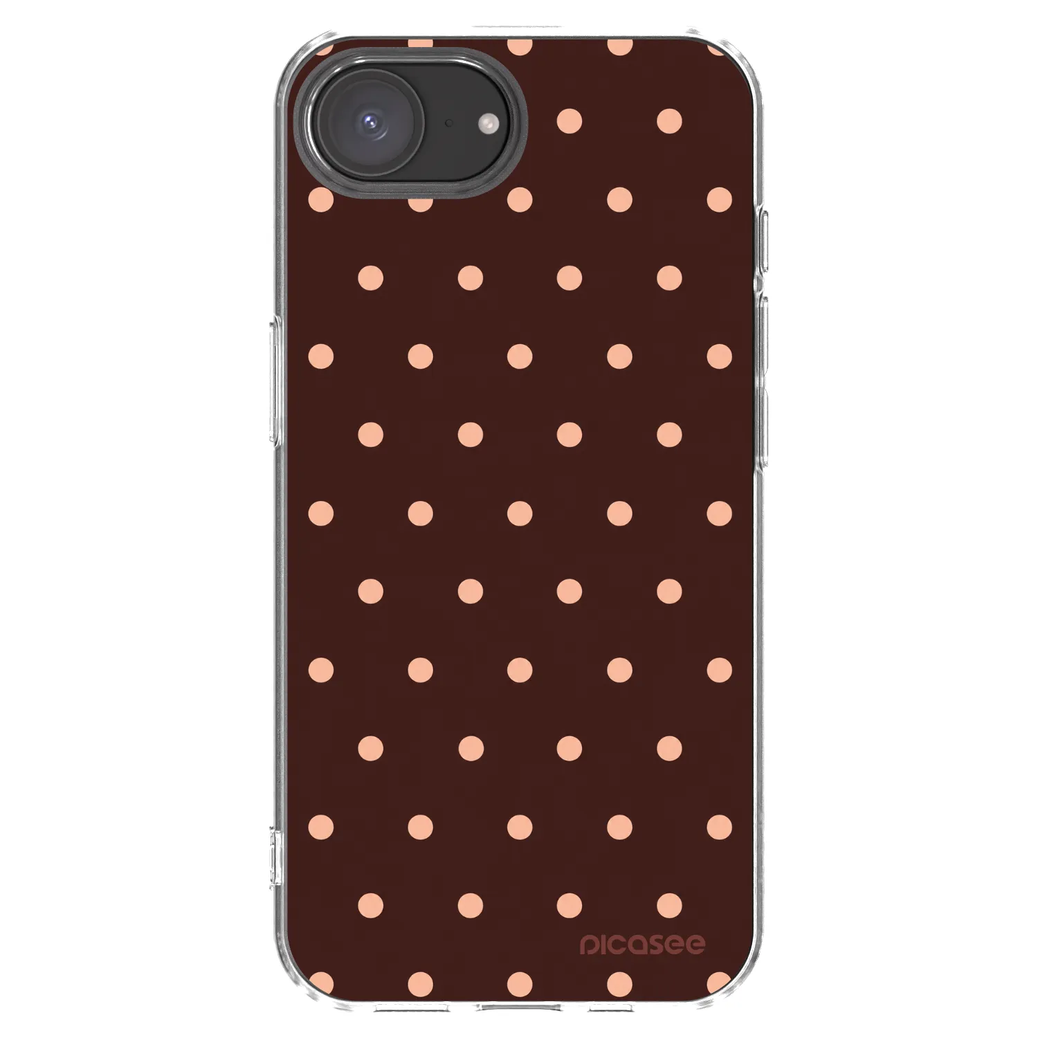 Picasee husă transparentă din silicon pentru Apple iPhone 17e - Peach Dots & Chocolate