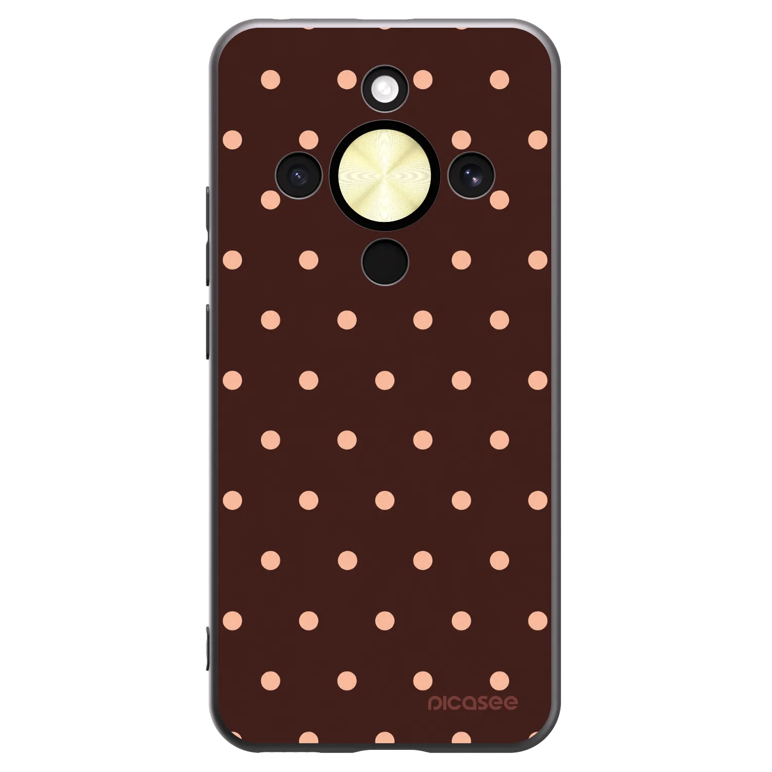 Picasee husă neagră din silicon pentru Honor Magic8 Lite 5G - Peach Dots & Chocolate