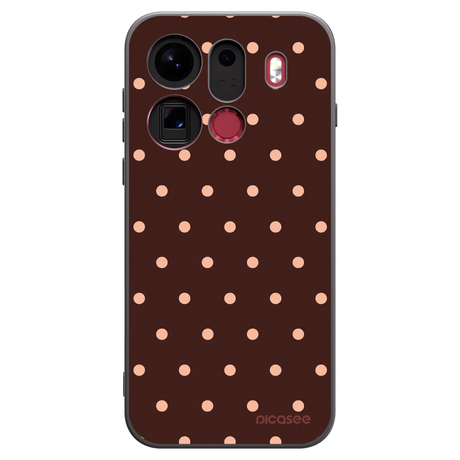 Picasee husă neagră din silicon pentru OPPO Find X9 Pro - Peach Dots & Chocolate