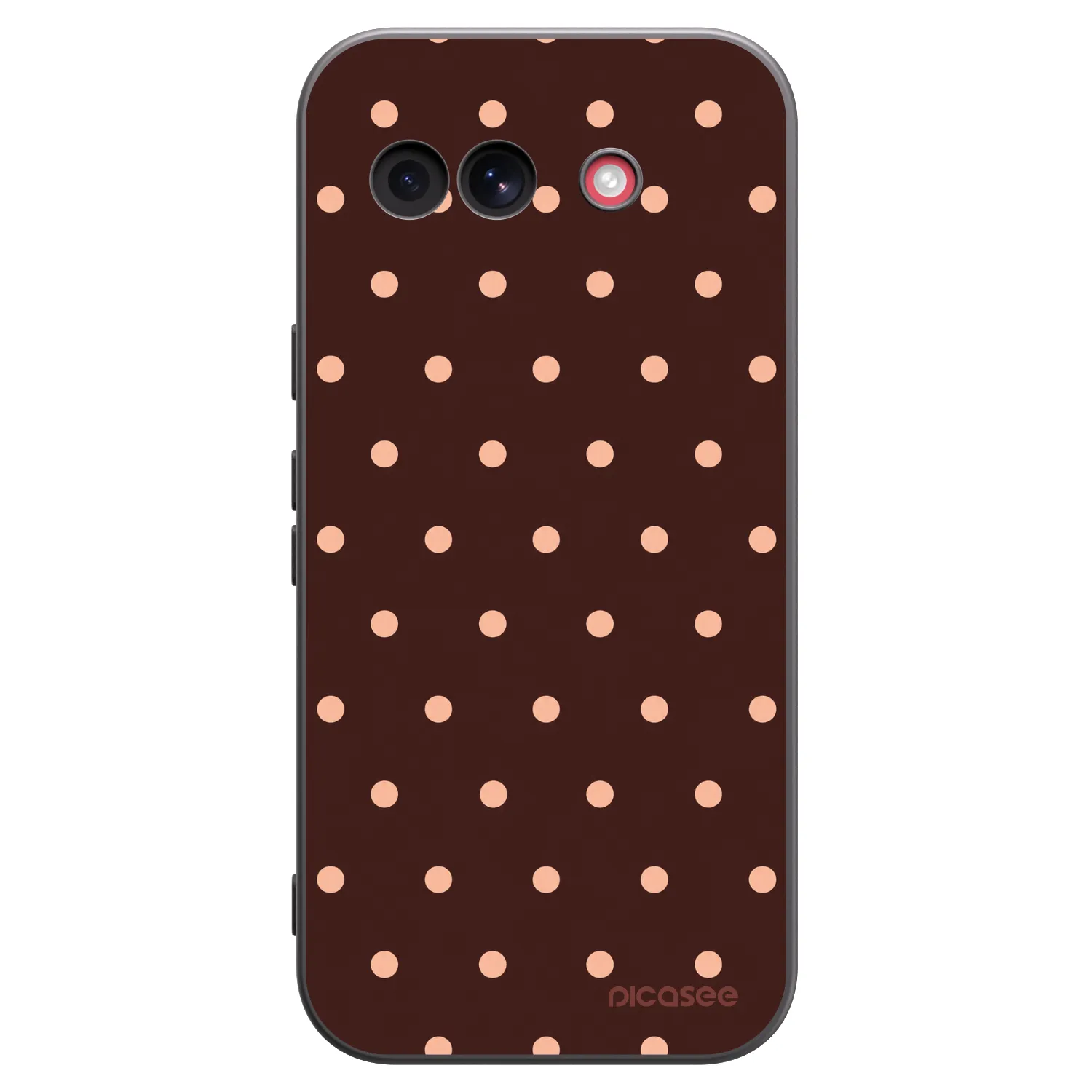 Picasee husă neagră din silicon pentru Google Pixel 10a - Peach Dots & Chocolate