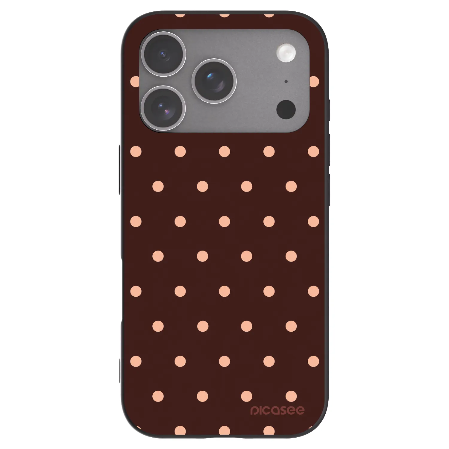 Picasee husă neagră din silicon pentru Apple iPhone 18 Pro - Peach Dots & Chocolate