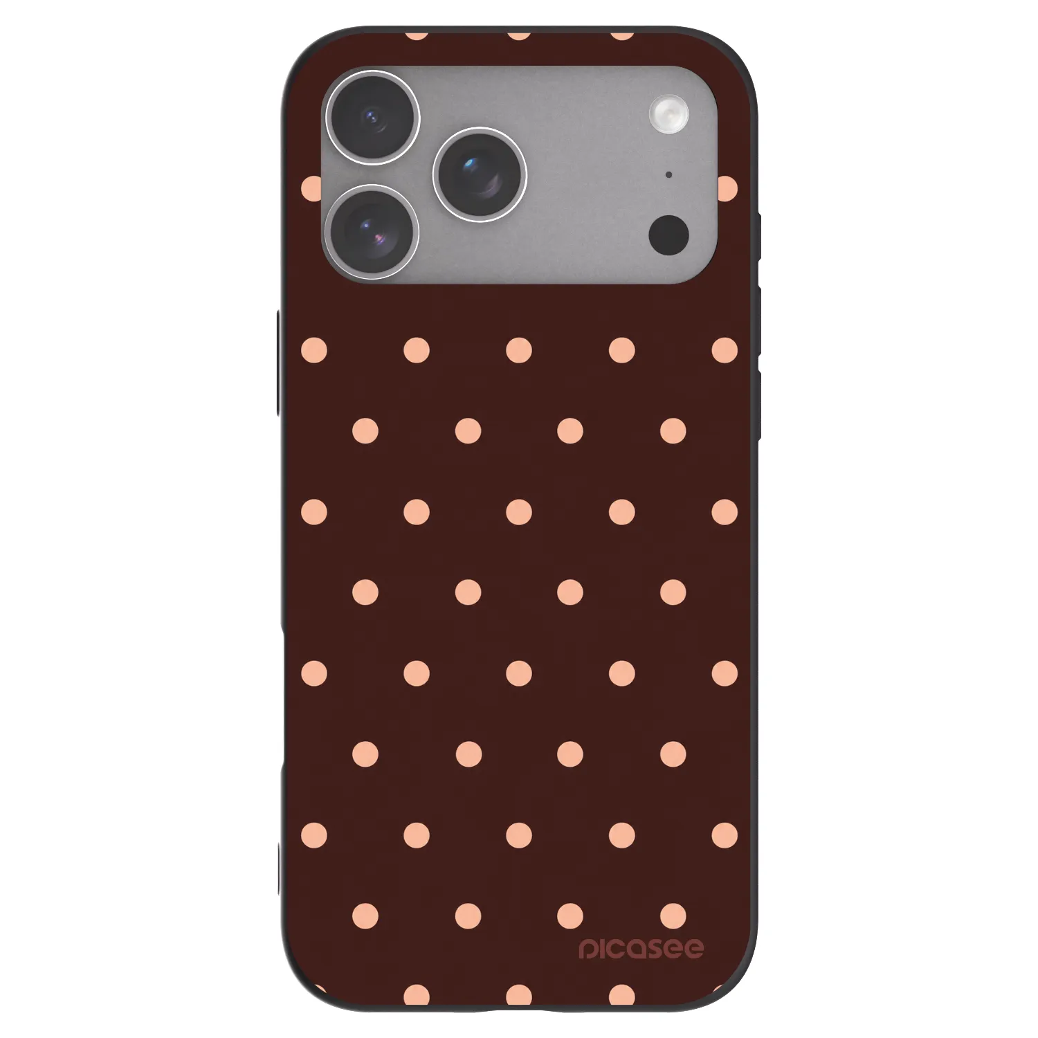 Picasee husă neagră din silicon pentru Apple iPhone 18 Pro Max - Peach Dots & Chocolate