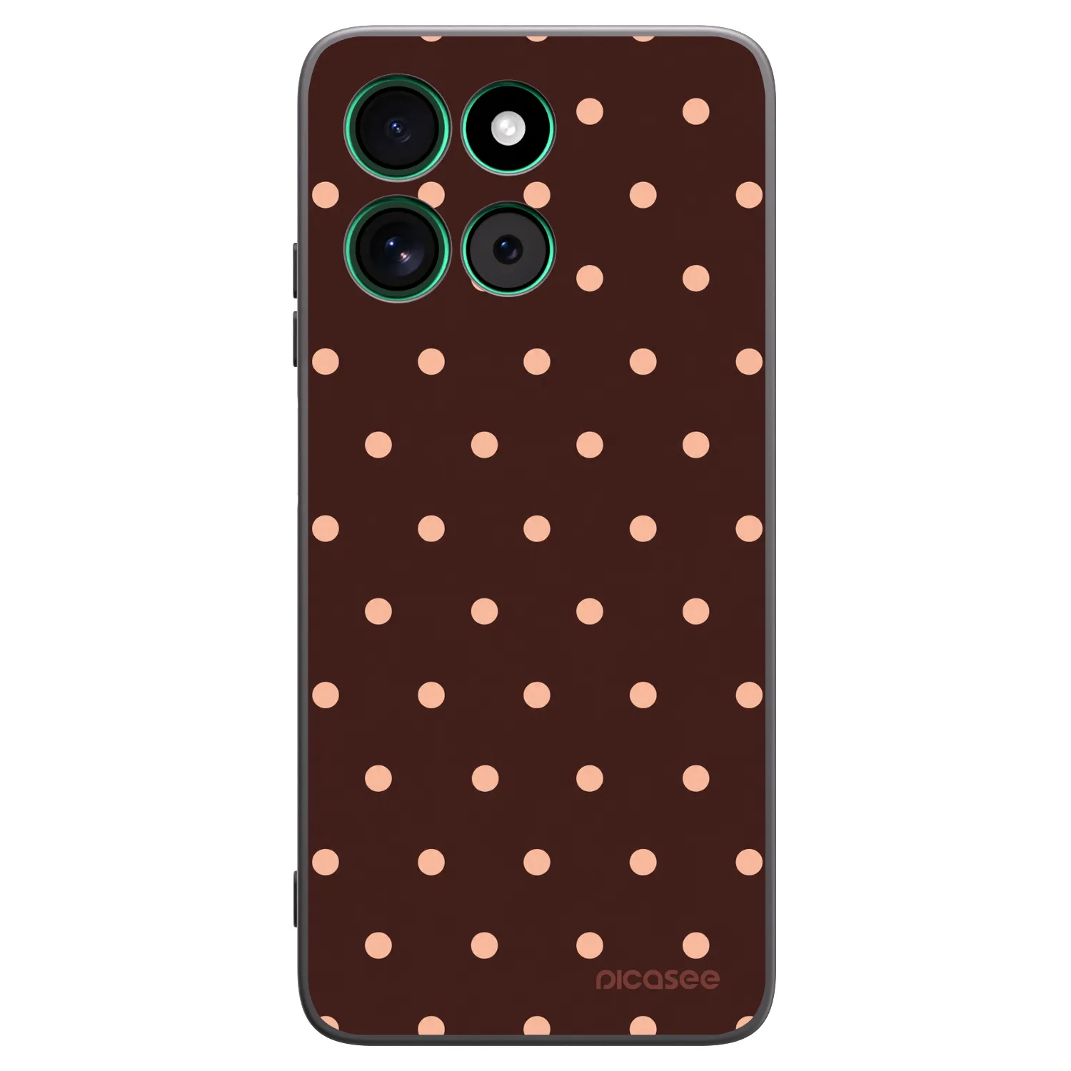 Picasee husă neagră din silicon pentru Motorola Moto G57 Power - Peach Dots & Chocolate