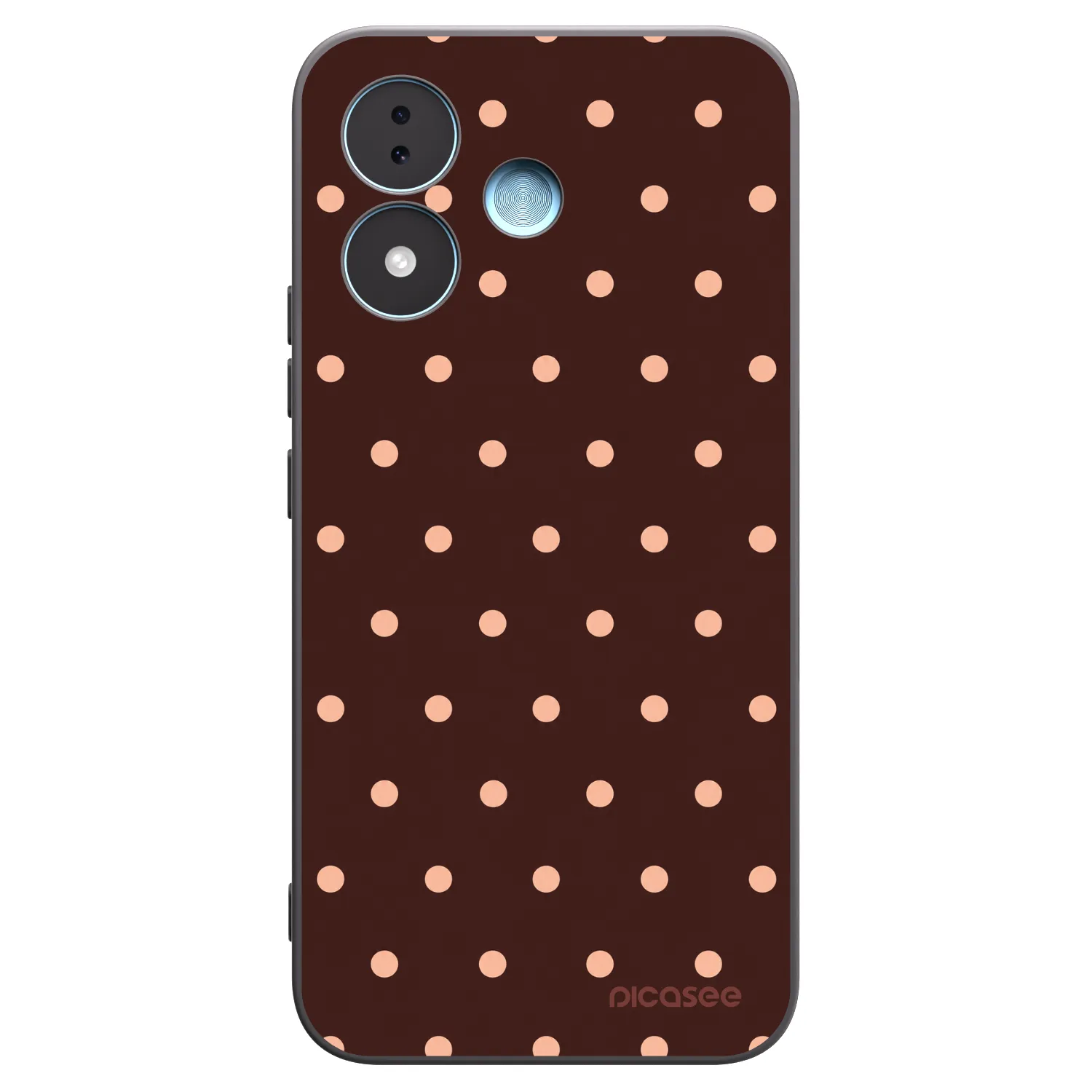 Picasee husă neagră din silicon pentru Xiaomi Redmi Note 17 5G - Peach Dots & Chocolate