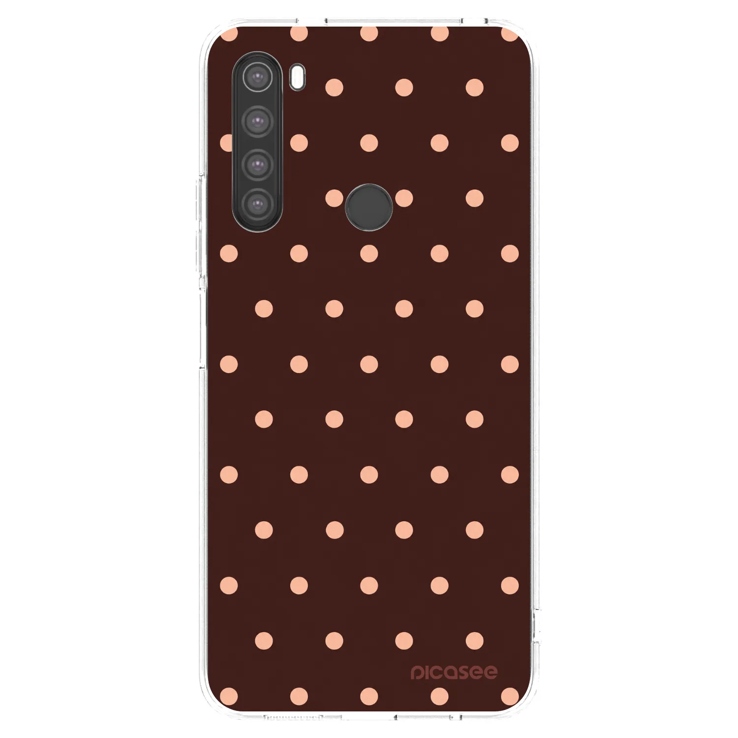 Picasee husă transparentă din silicon pentru Xiaomi Redmi Note 8 - Peach Dots & Chocolate