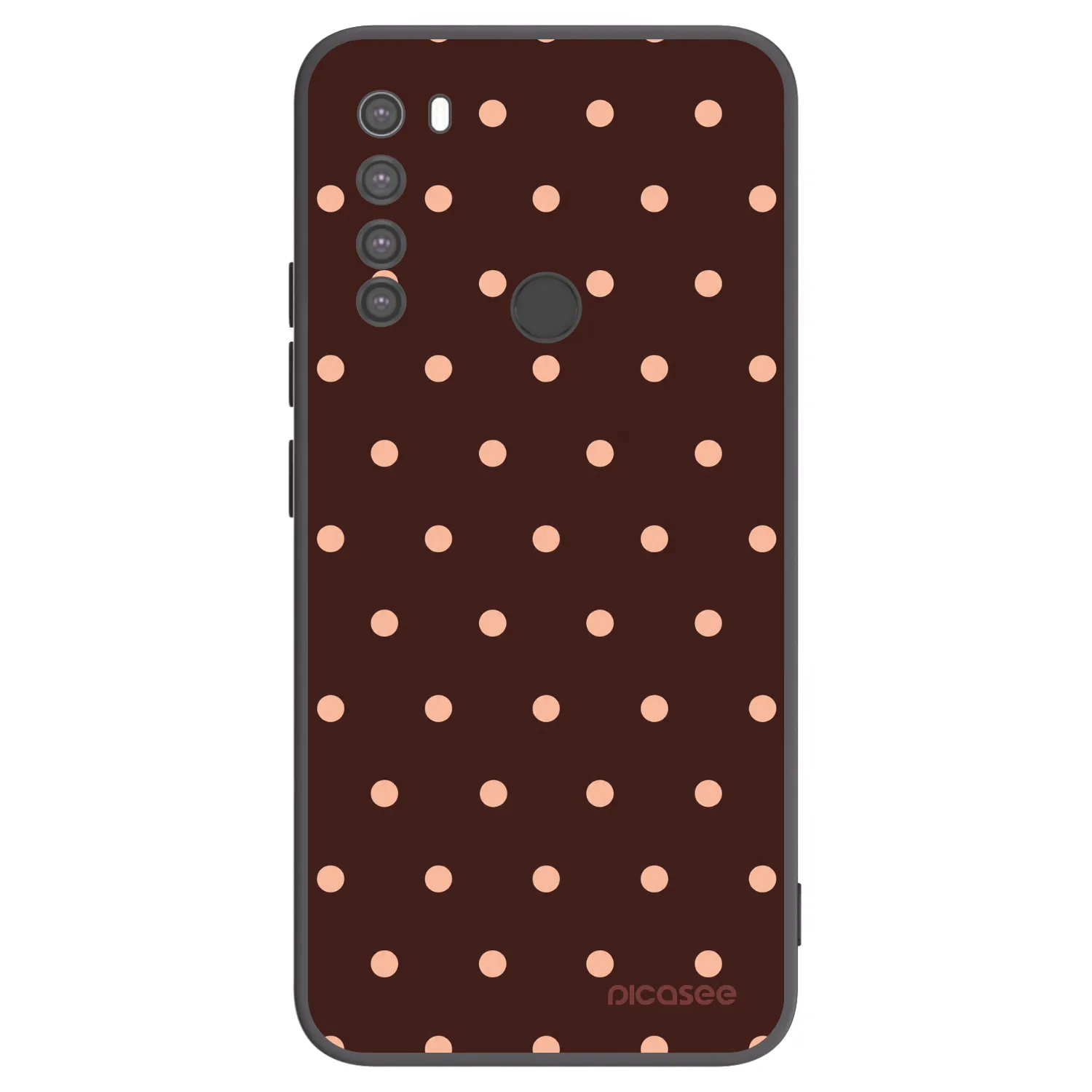 Picasee husă neagră din silicon pentru Xiaomi Redmi Note 8 - Peach Dots & Chocolate