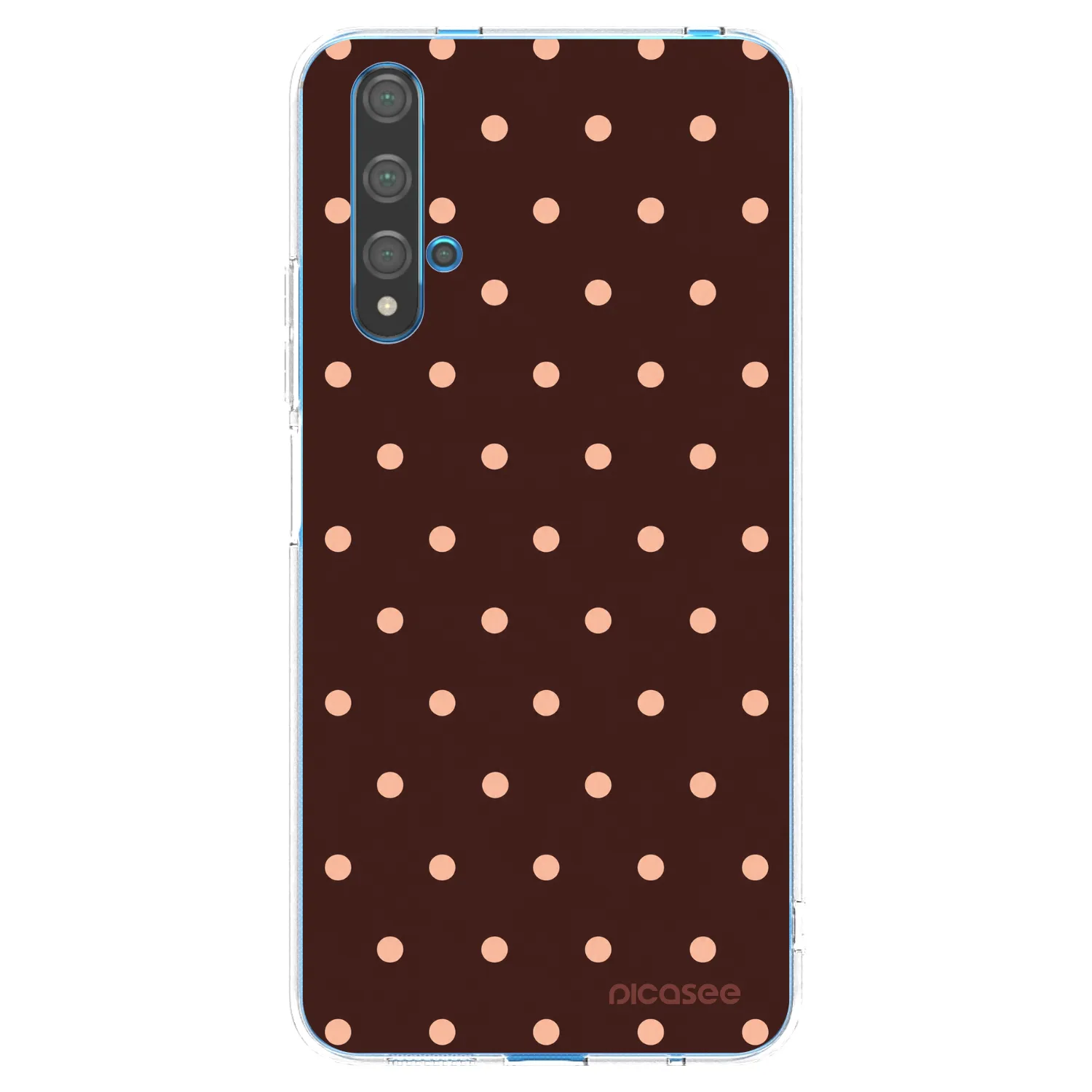 Picasee husă transparentă din silicon pentru Huawei Nova 5T - Peach Dots & Chocolate