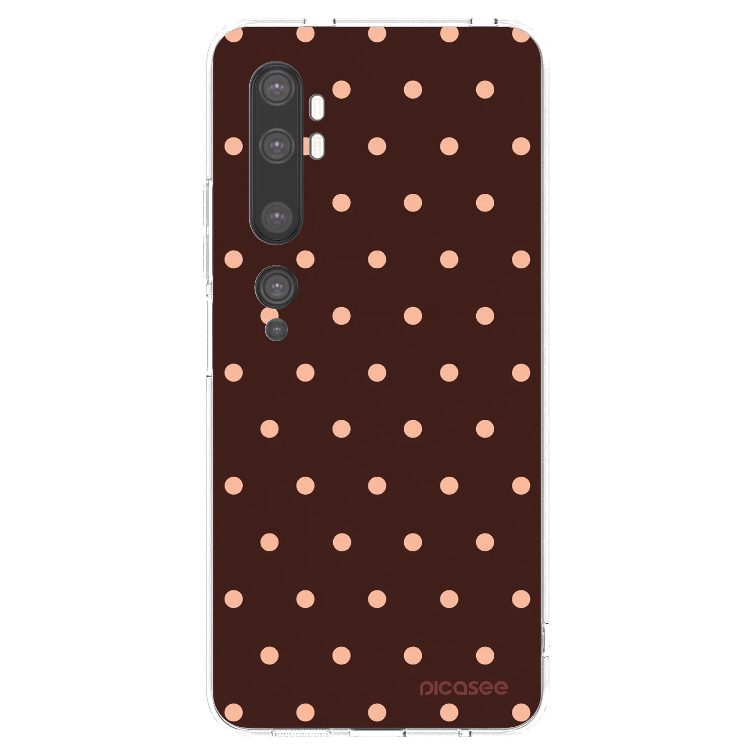 Picasee husă transparentă din silicon pentru Xiaomi Mi Note 10 (Pro) - Peach Dots & Chocolate