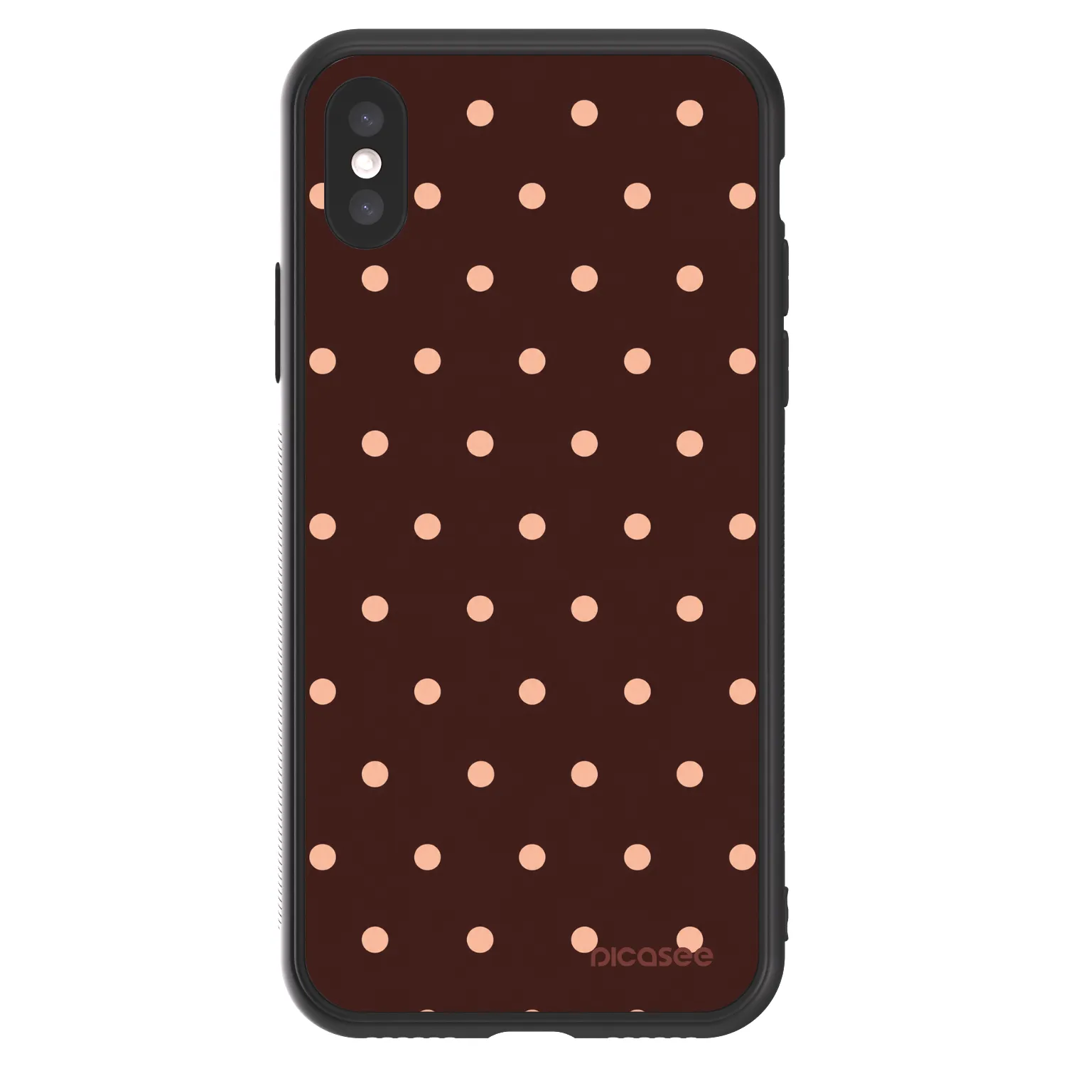 Picasee ULTIMATE CASE pentru Apple iPhone X/XS - Peach Dots & Chocolate