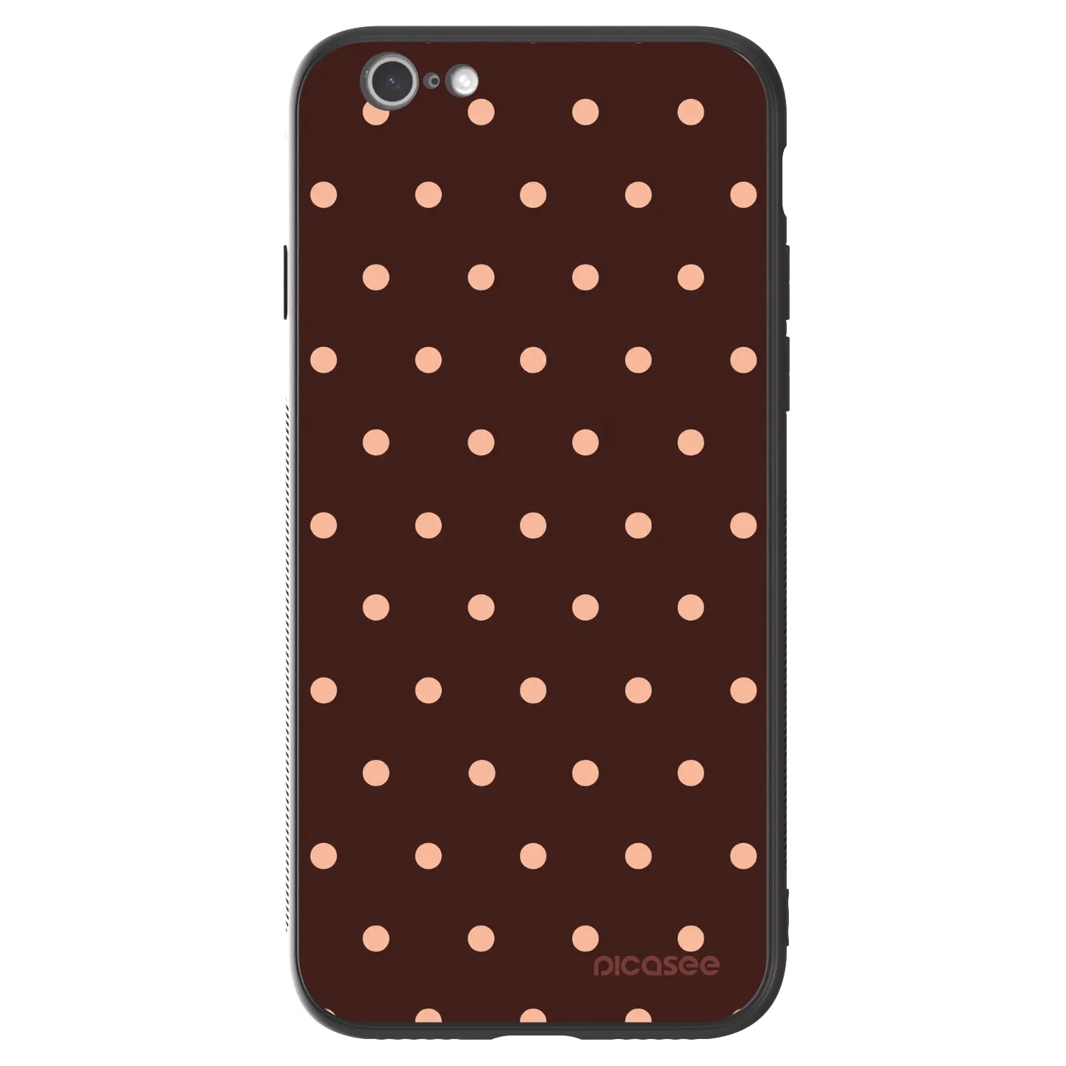 Picasee ULTIMATE CASE pentru Apple iPhone 6/6S - Peach Dots & Chocolate