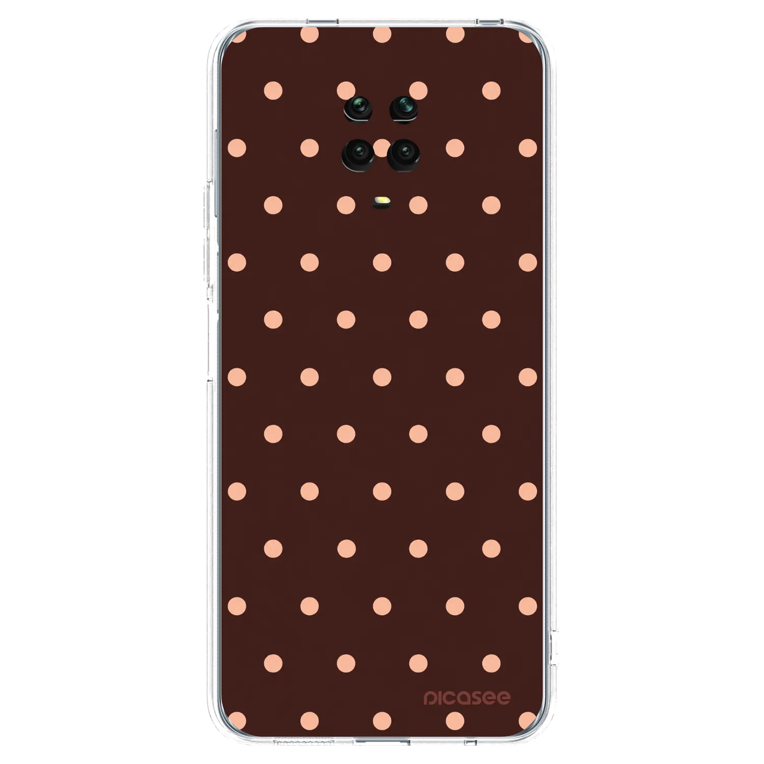 Picasee husă transparentă din silicon pentru Xiaomi Redmi Note 9S - Peach Dots & Chocolate