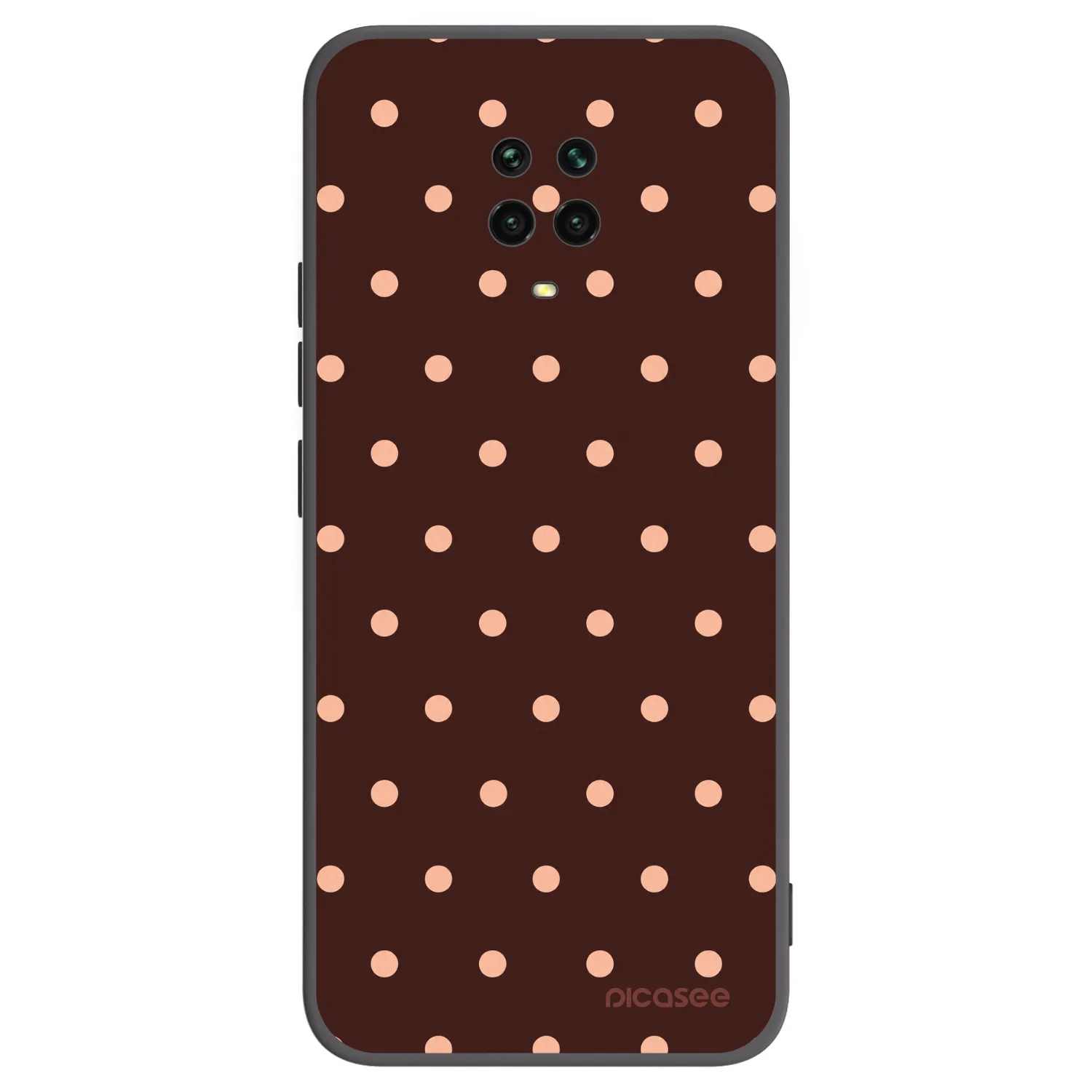 Picasee husă neagră din silicon pentru Xiaomi Redmi Note 9S - Peach Dots & Chocolate