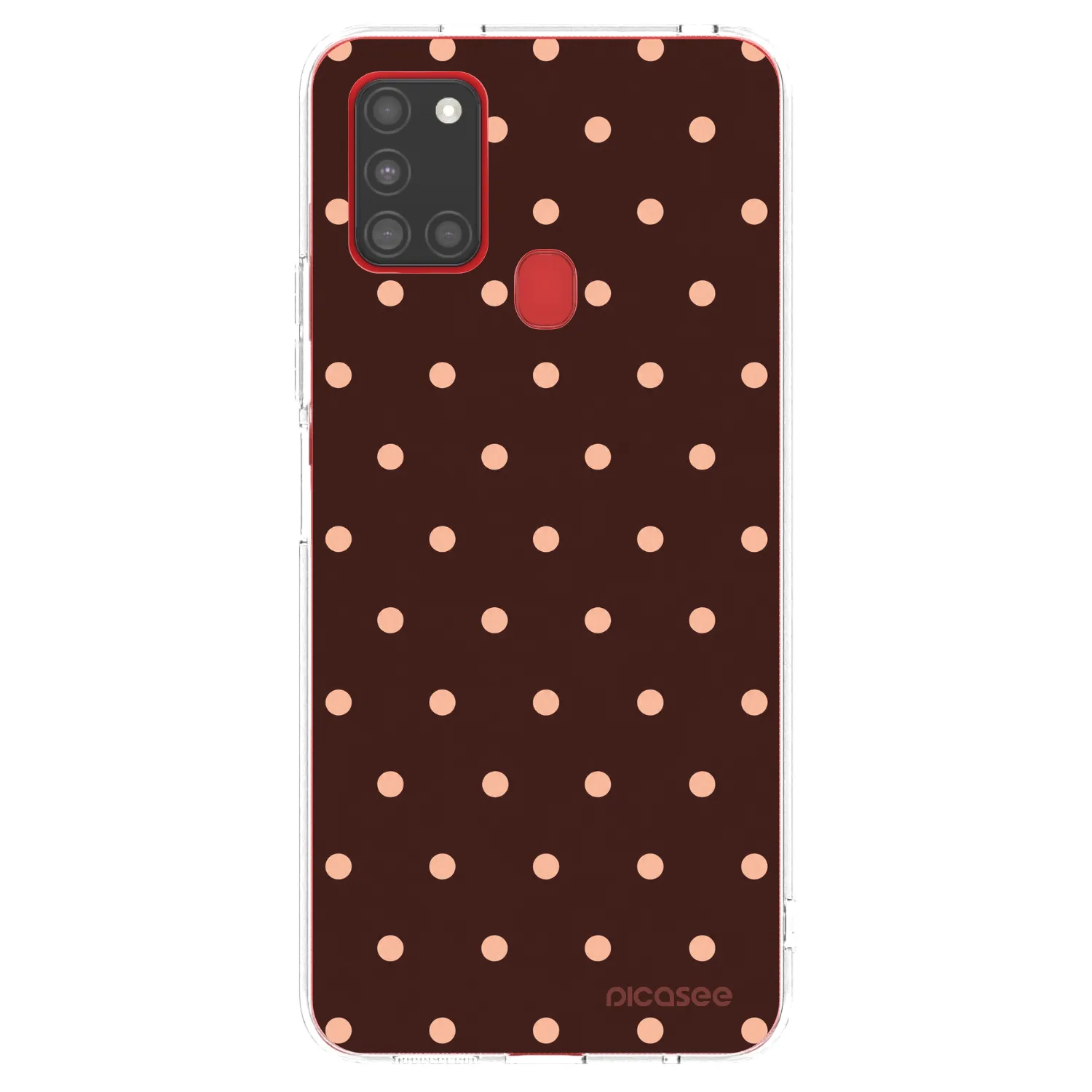 Picasee husă transparentă din silicon pentru Samsung Galaxy A21s - Peach Dots & Chocolate