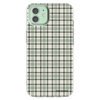 Picasee husă transparentă din silicon pentru Apple iPhone 12 - Sage Tartan