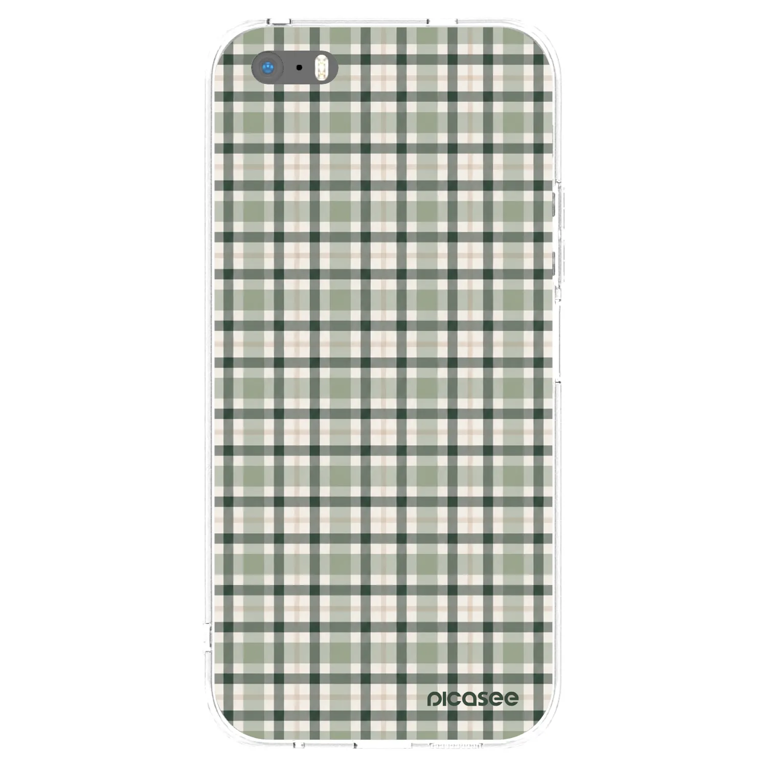 Picasee husă transparentă din silicon pentru Apple iPhone 5/5S/SE - Sage Tartan
