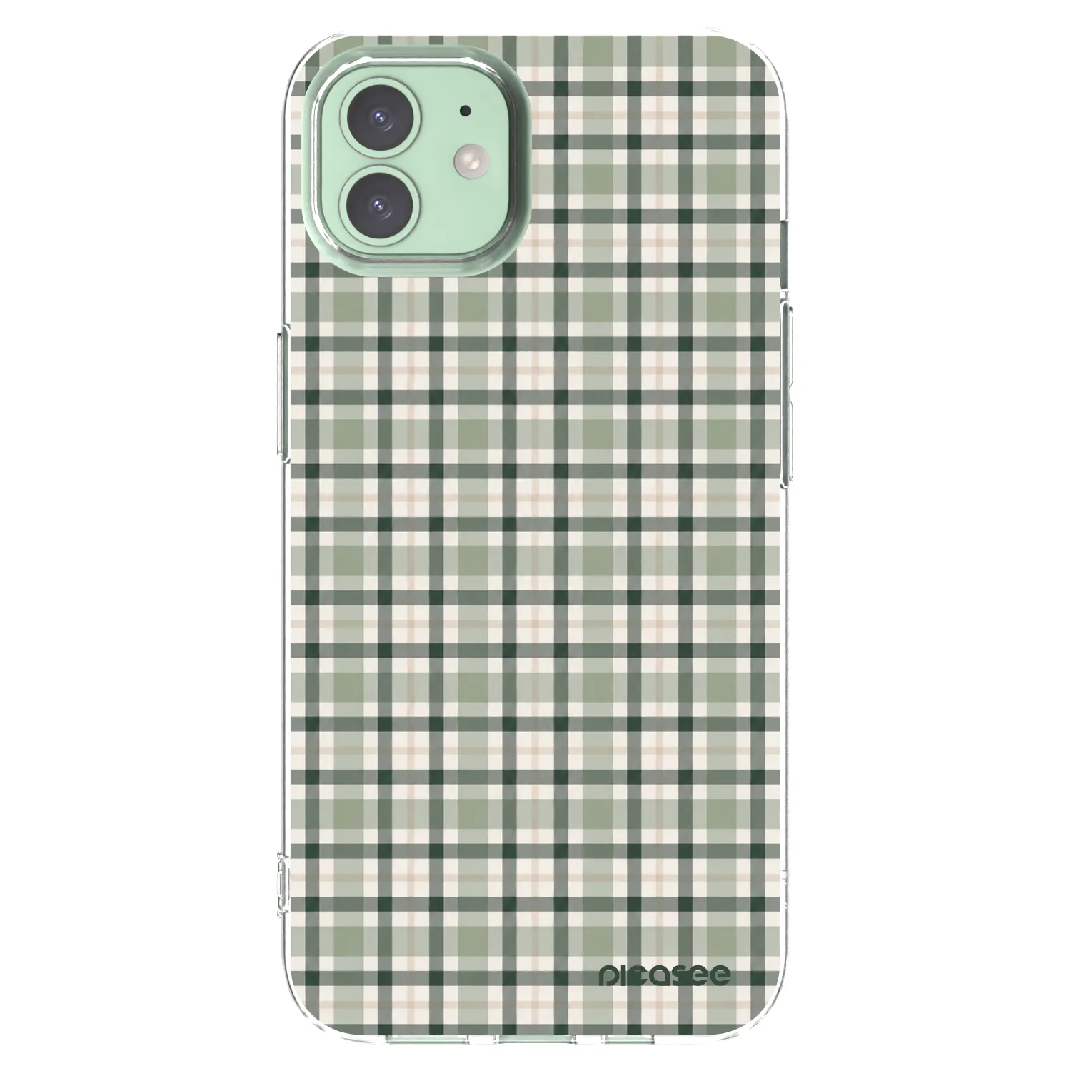 Picasee husă transparentă din silicon pentru Apple iPhone 12 - Sage Tartan