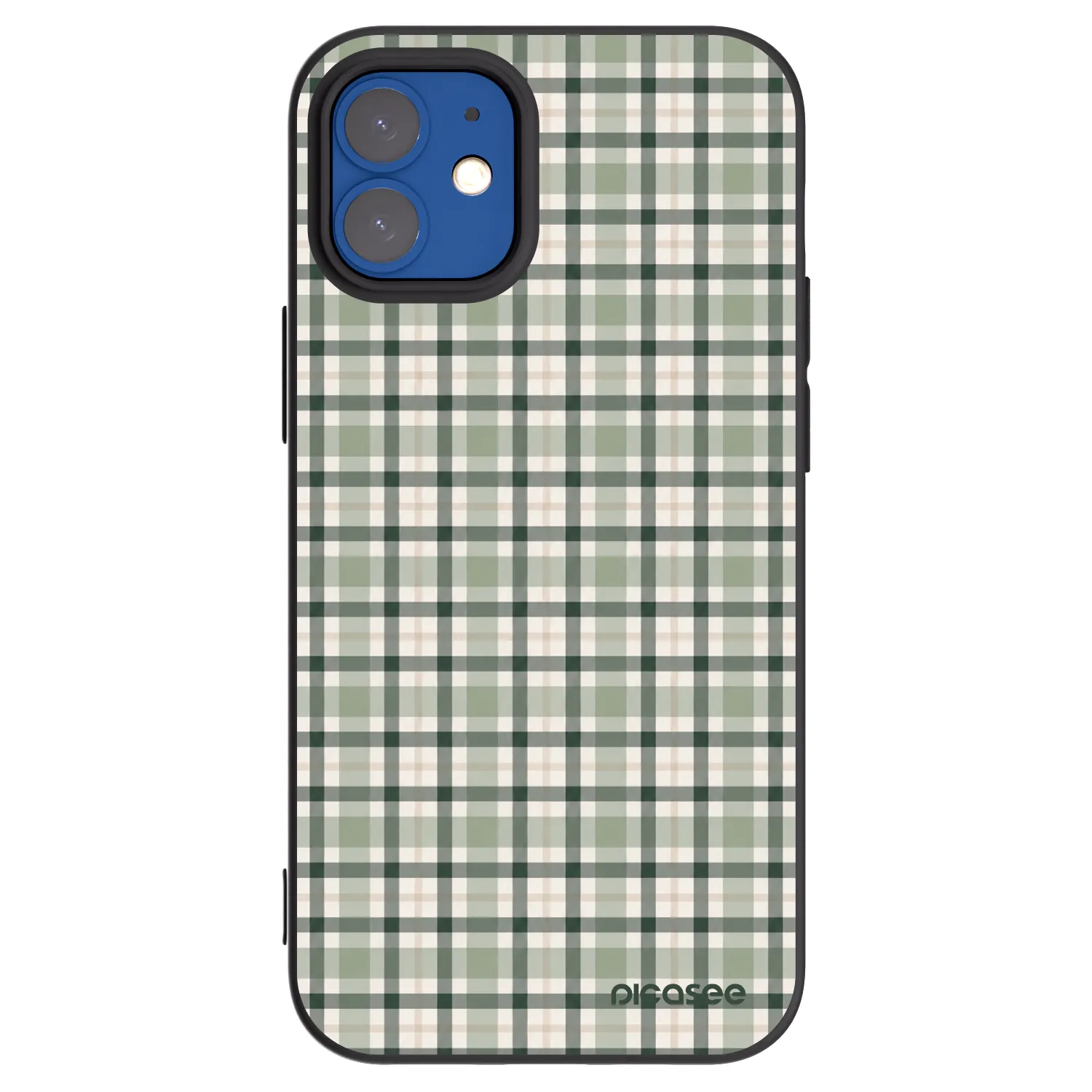 Picasee husă neagră din silicon pentru Apple iPhone 12 mini - Sage Tartan