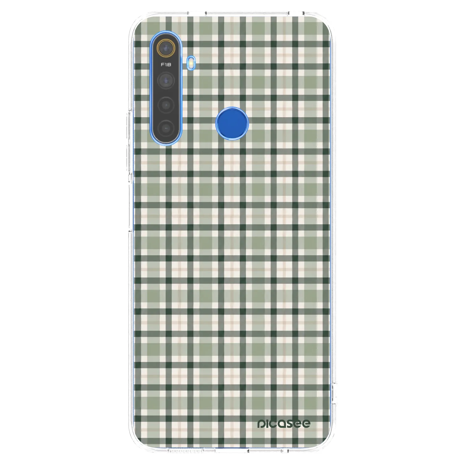 Picasee husă transparentă din silicon pentru Realme 5 - Sage Tartan