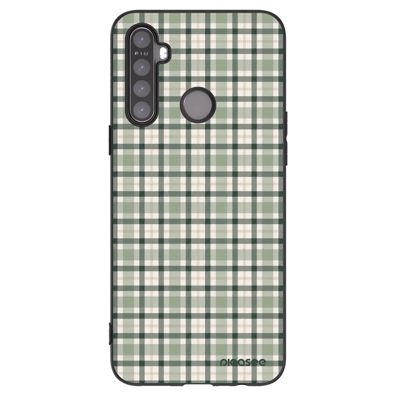 Picasee husă neagră din silicon pentru Realme 5 - Sage Tartan