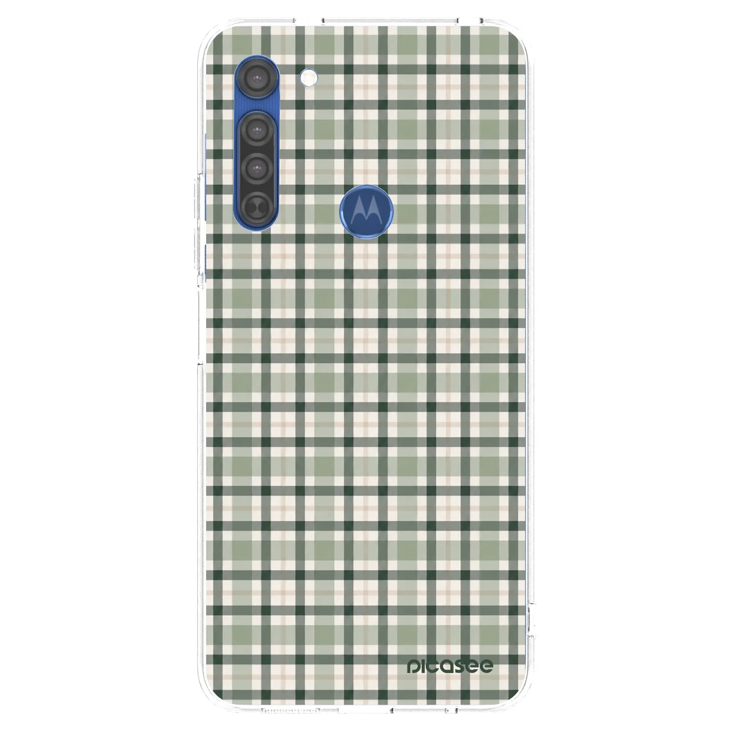 Picasee husă transparentă din silicon pentru Motorola Moto G8 - Sage Tartan