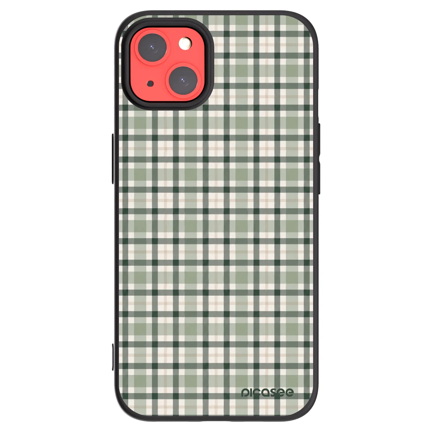 Picasee husă neagră din silicon pentru Apple iPhone 13 - Sage Tartan