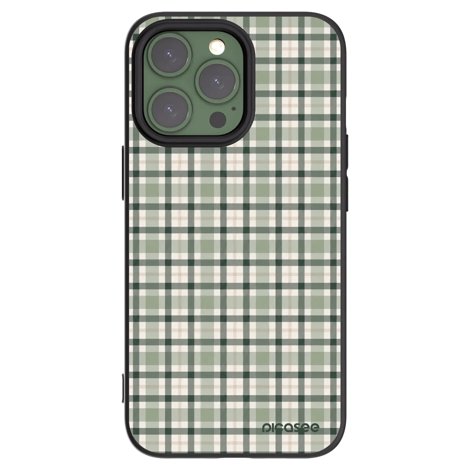 Picasee husă neagră din silicon pentru Apple iPhone 13 Pro - Sage Tartan