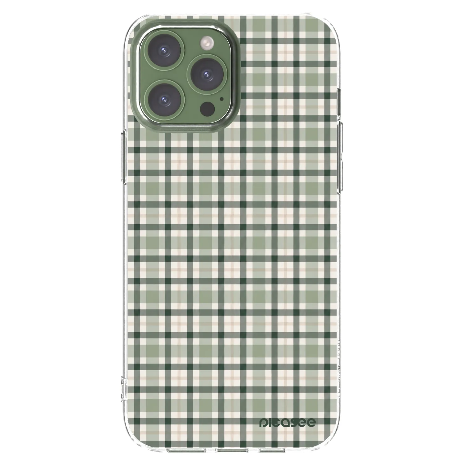 Picasee husă transparentă din silicon pentru Apple iPhone 13 Pro Max - Sage Tartan