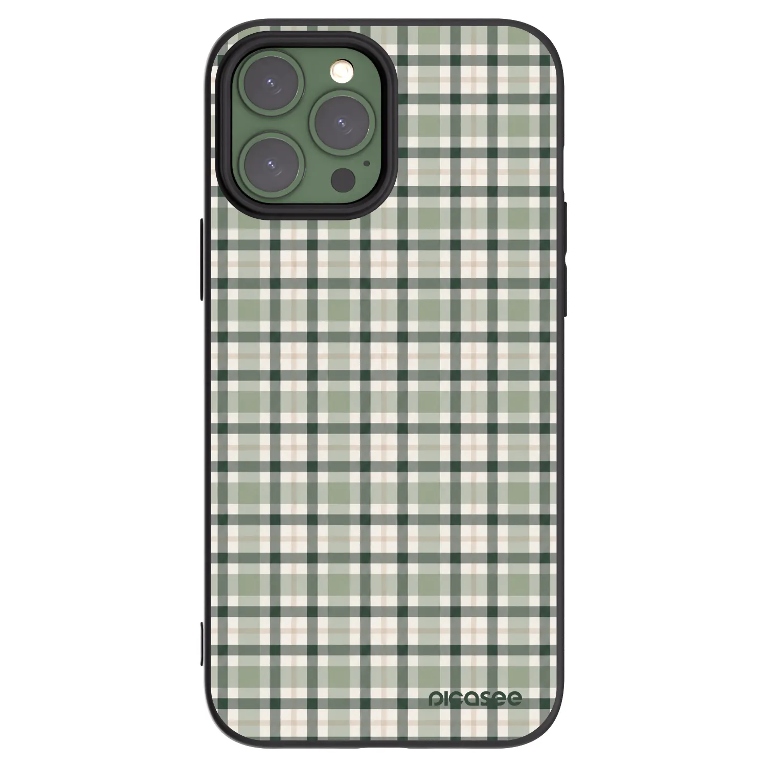 Picasee husă neagră din silicon pentru Apple iPhone 13 Pro Max - Sage Tartan