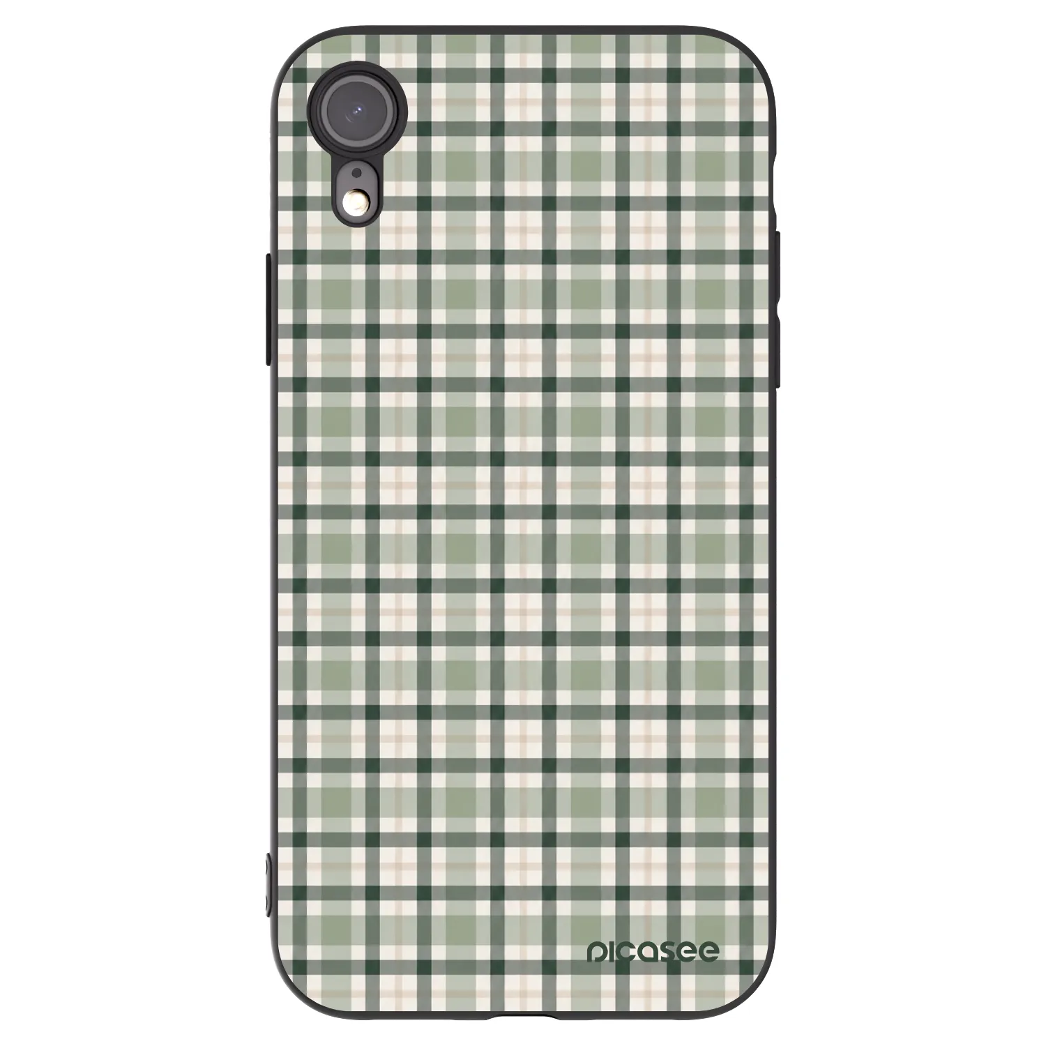 Picasee husă neagră din silicon pentru Apple iPhone XR - Sage Tartan