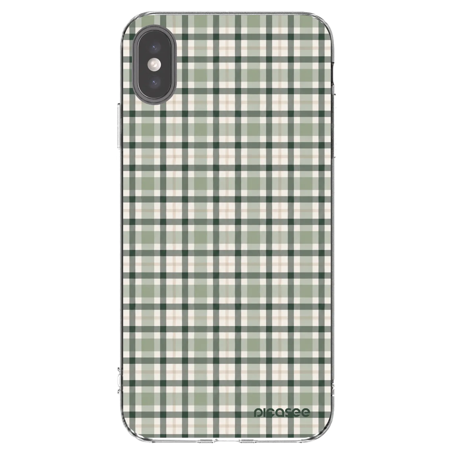 Picasee husă transparentă din silicon pentru Apple iPhone XS Max - Sage Tartan