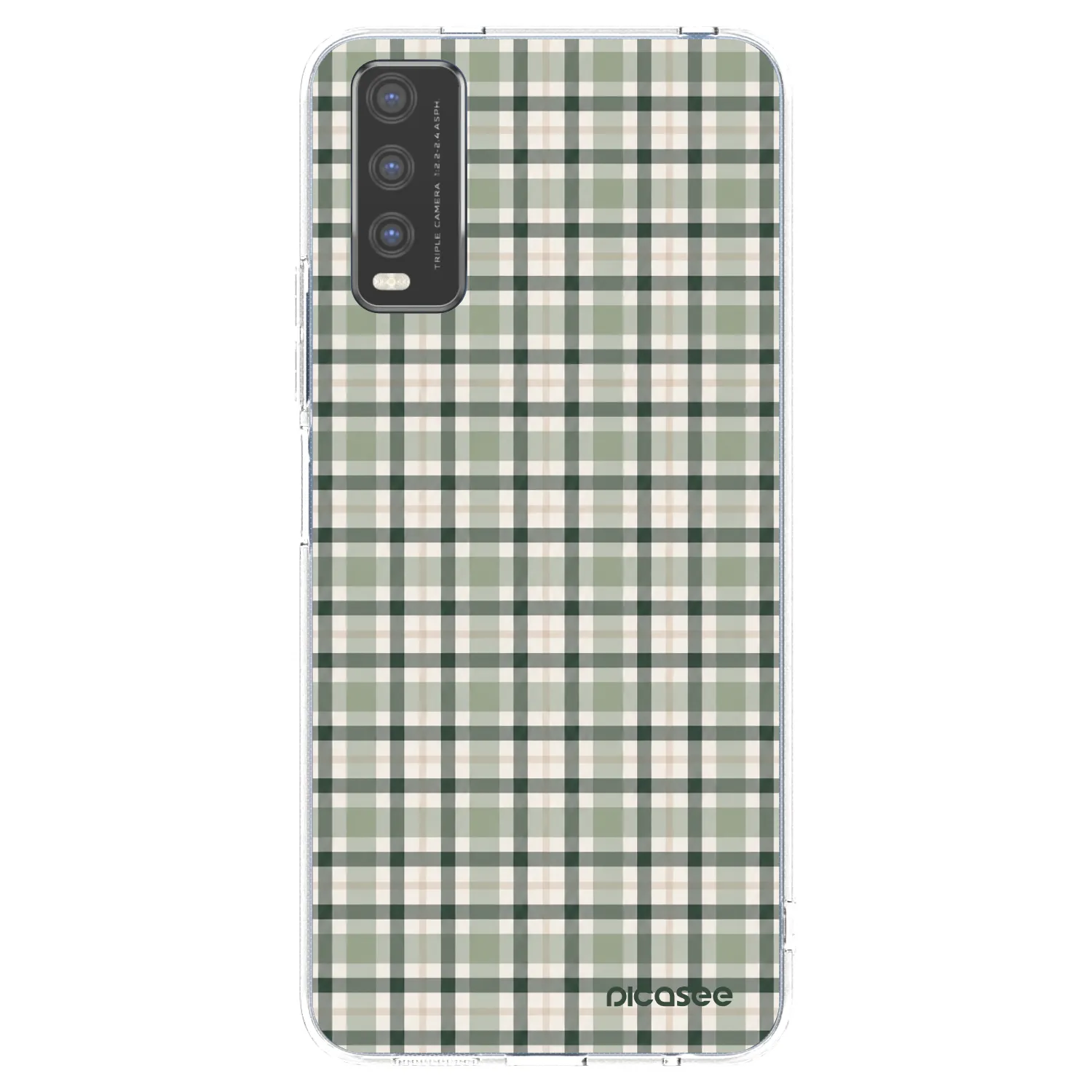 Picasee husă transparentă din silicon pentru Vivo Y20s - Sage Tartan