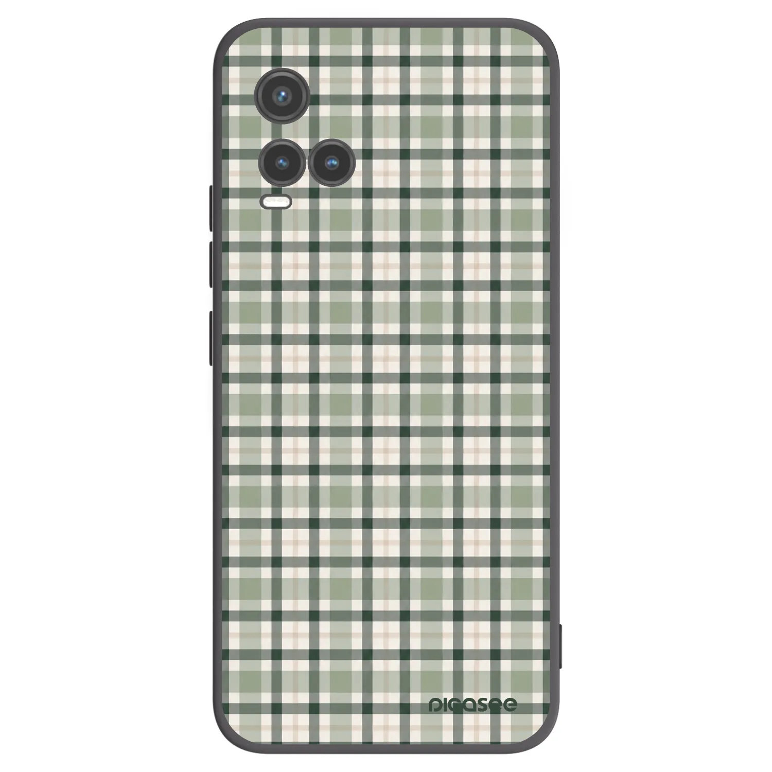 Picasee husă neagră din silicon pentru Vivo Y33s - Sage Tartan