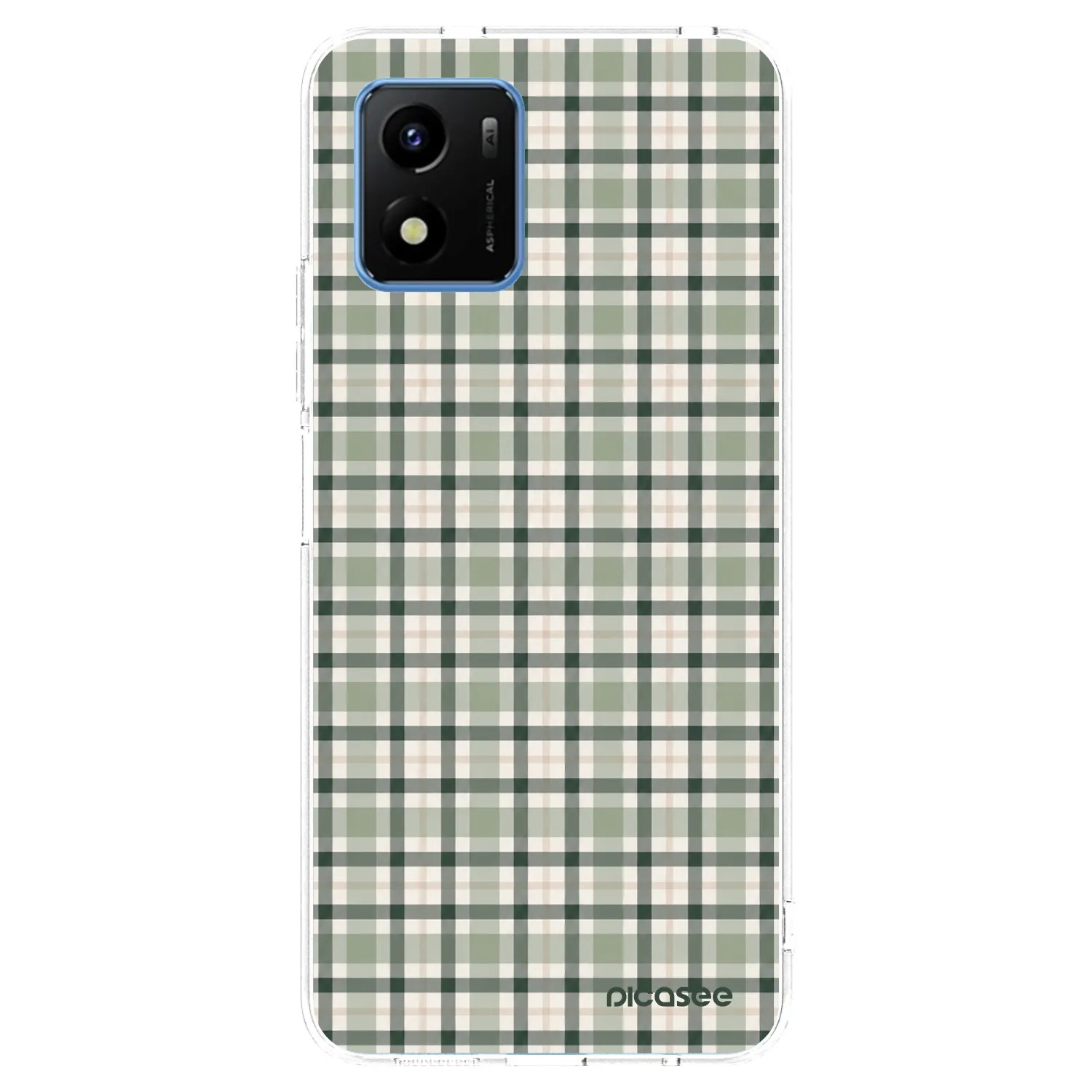 Picasee husă transparentă din silicon pentru Vivo Y01 - Sage Tartan