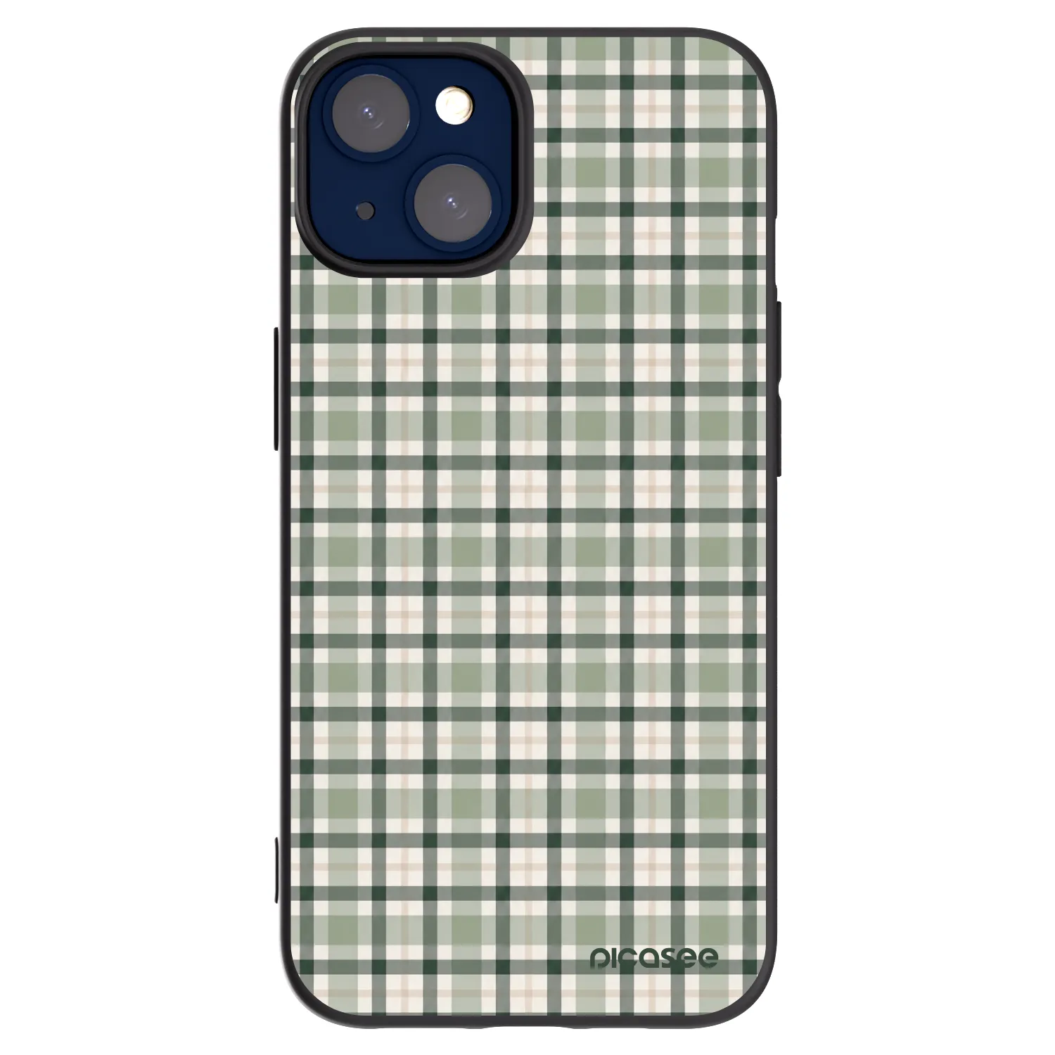 Picasee husă neagră din silicon pentru Apple iPhone 14 - Sage Tartan