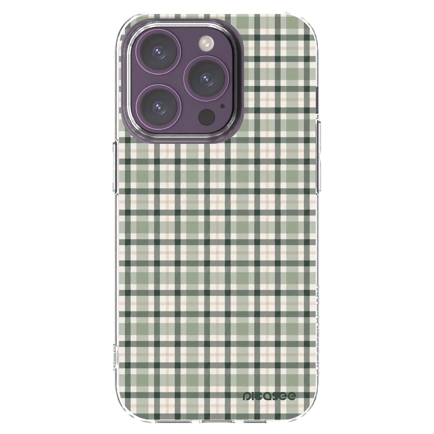 Picasee husă transparentă din silicon pentru Apple iPhone 14 Pro - Sage Tartan